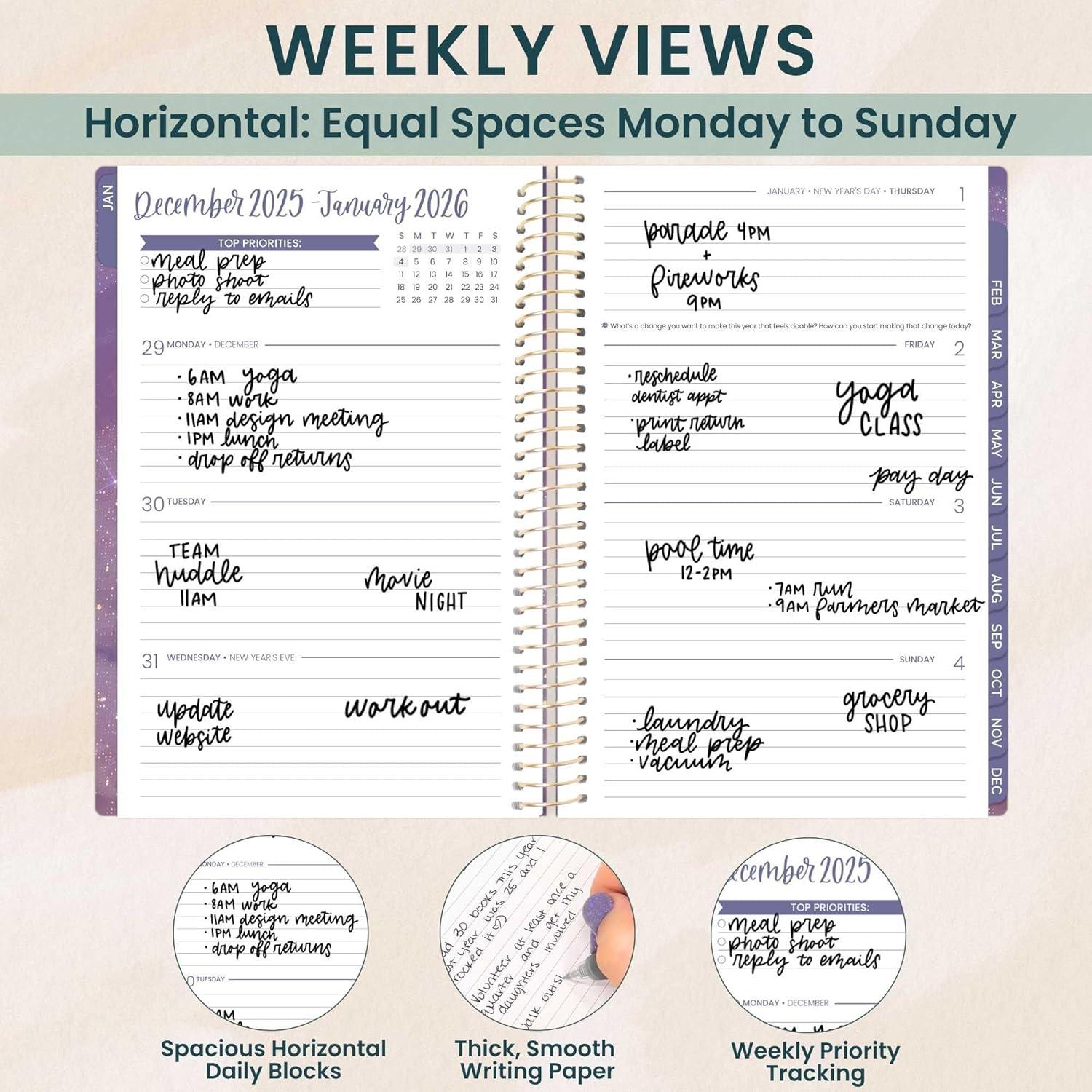 image:imagebloom daily planners 2026 Planner January to December 85 x 11 Weekly amp Monthly Dated Agenda Organizer Book with Stickers amp Tabs Flexible Soft Cover Good Things Are ComingGood Things Are Coming