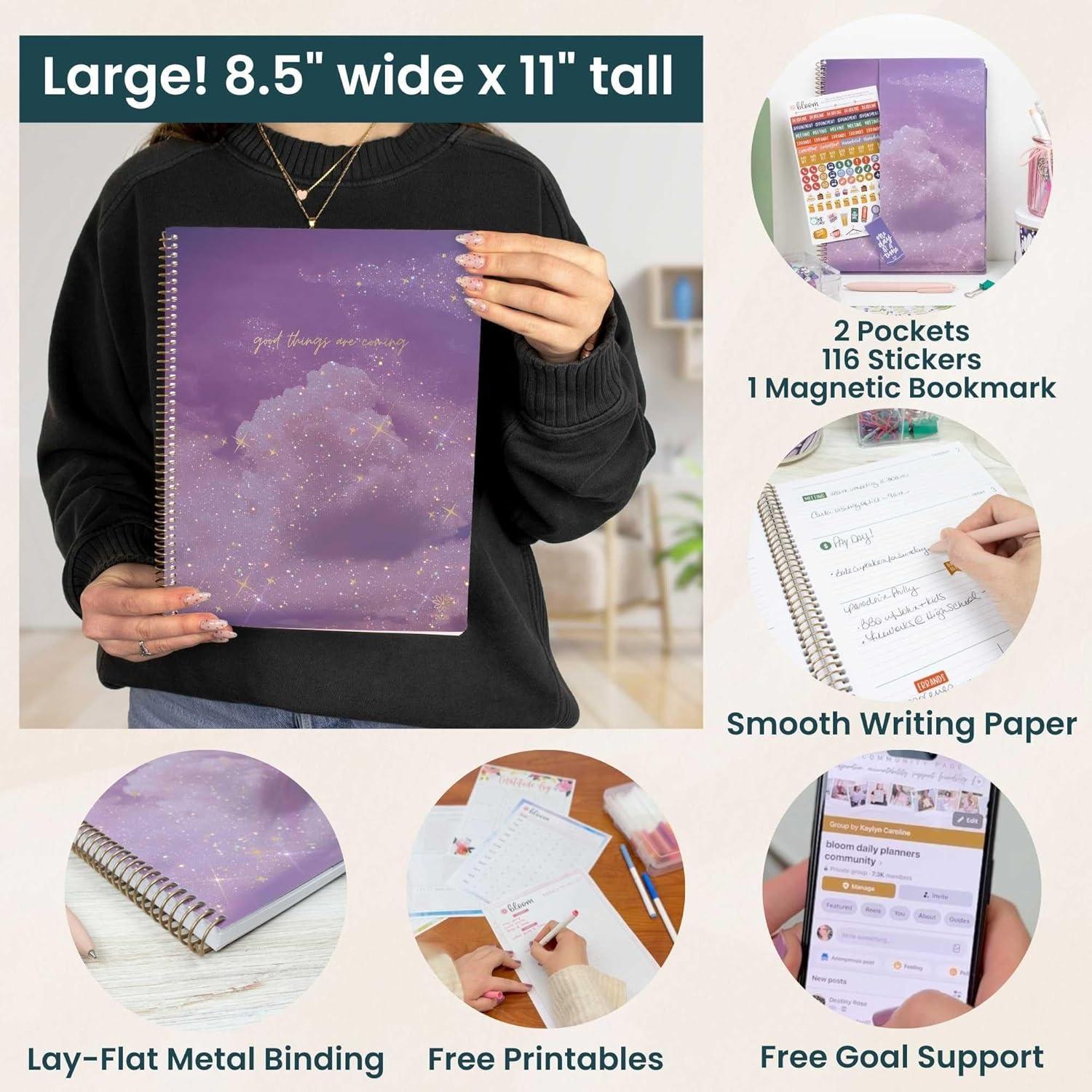 image:imagebloom daily planners 2026 Planner January to December 85 x 11 Weekly amp Monthly Dated Agenda Organizer Book with Stickers amp Tabs Flexible Soft Cover Good Things Are ComingGood Things Are Coming