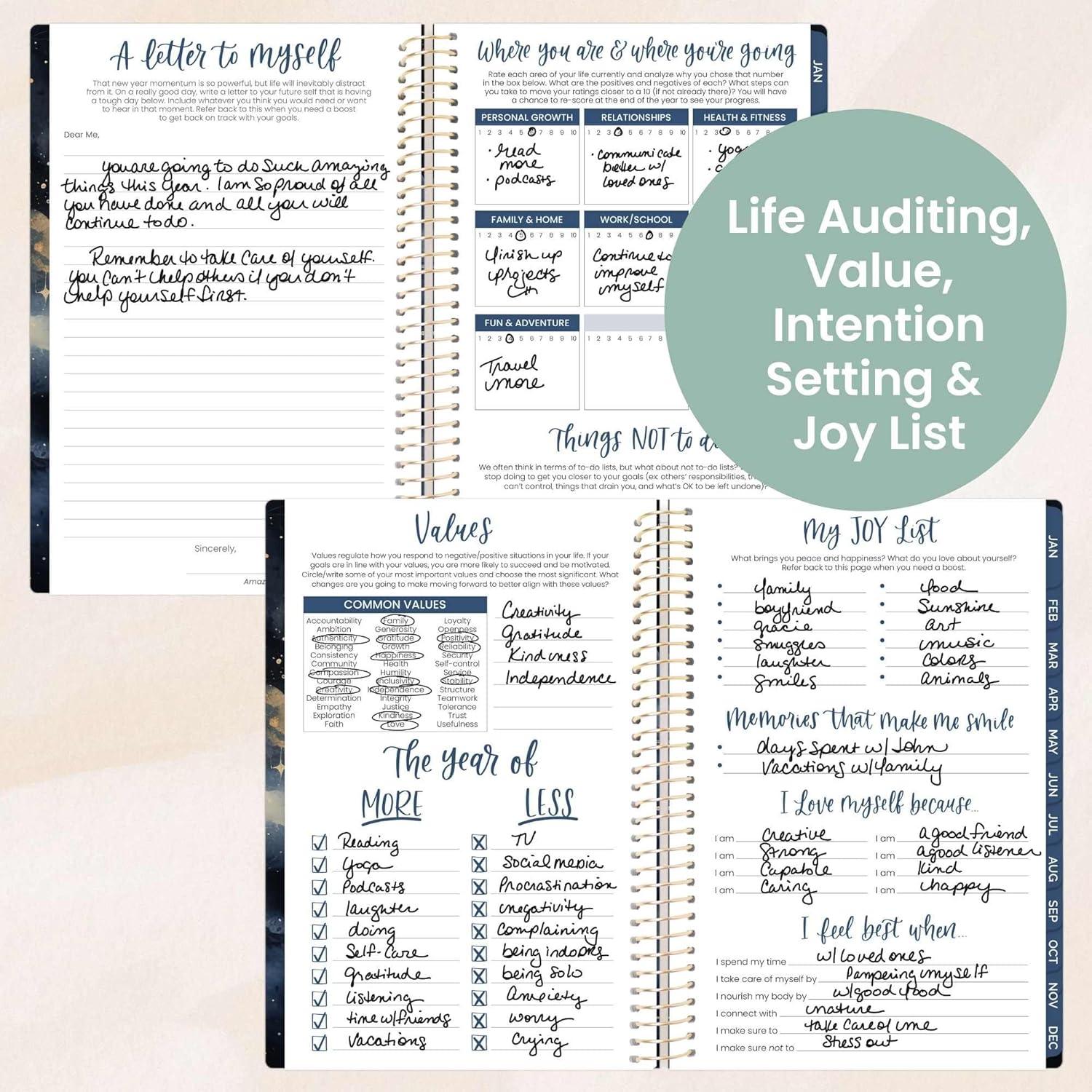 image:imagebloom daily planners 2026 Planner January to December 85 x 11 Weekly amp Monthly Dated Agenda Organizer Book with Stickers amp Tabs Flexible Soft Cover Good Things Are ComingMidnight Sky