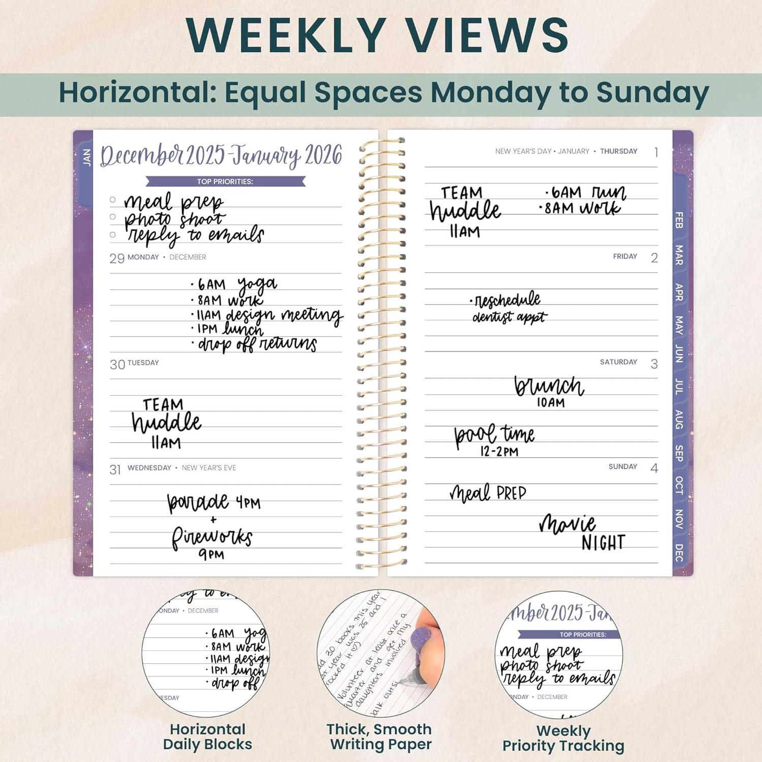 image:imagebloom daily planners 2026 Planner January to December 85 x 11 Weekly amp Monthly Dated Agenda Organizer Book with Stickers amp Tabs Flexible Soft Cover Good Things Are ComingGood Things Are Coming