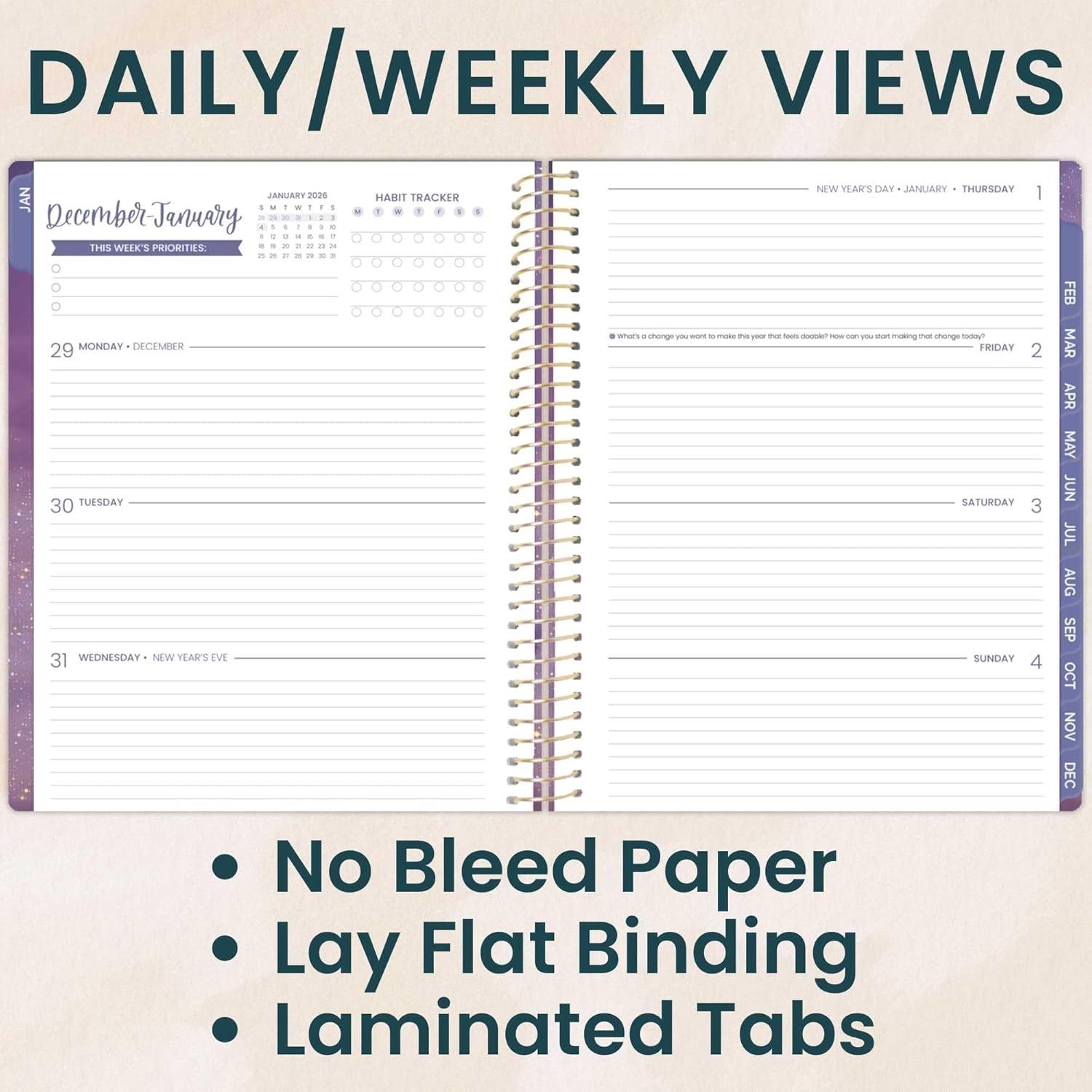 image:imagebloom daily planners 2026 Planner January to December 85 x 11 Weekly amp Monthly Dated Agenda Organizer Book with Stickers amp Tabs Flexible Soft Cover Good Things Are ComingGood Things Are Coming