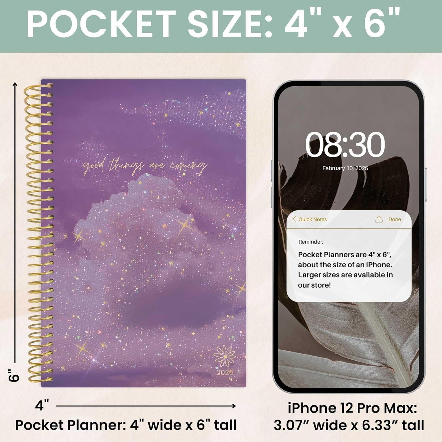 image:imagebloom daily planners 2026 Planner January to December 85 x 11 Weekly amp Monthly Dated Agenda Organizer Book with Stickers amp Tabs Flexible Soft Cover Good Things Are ComingGood Things Are Coming