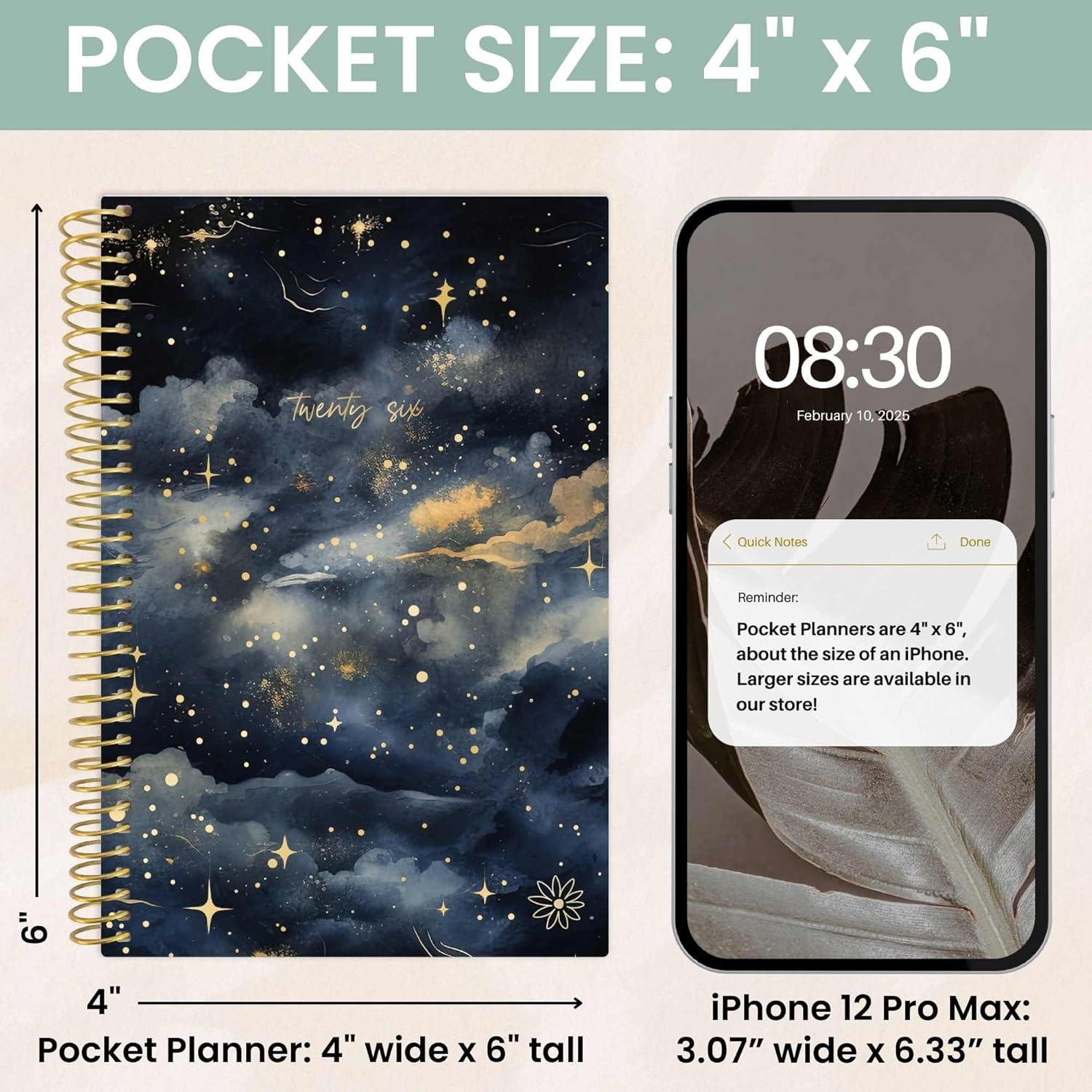 image:imagebloom daily planners 2026 Planner January to December 85 x 11 Weekly amp Monthly Dated Agenda Organizer Book with Stickers amp Tabs Flexible Soft Cover Good Things Are ComingMidnight Sky