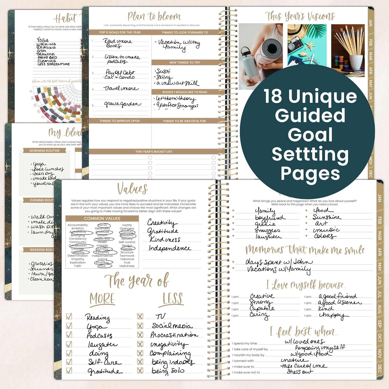 image:imagebloom daily planners 2026 Planner January to December 85 x 11 Weekly amp Monthly Dated Agenda Organizer Book with Stickers amp Tabs Flexible Soft Cover Good Things Are ComingCelestial Skies