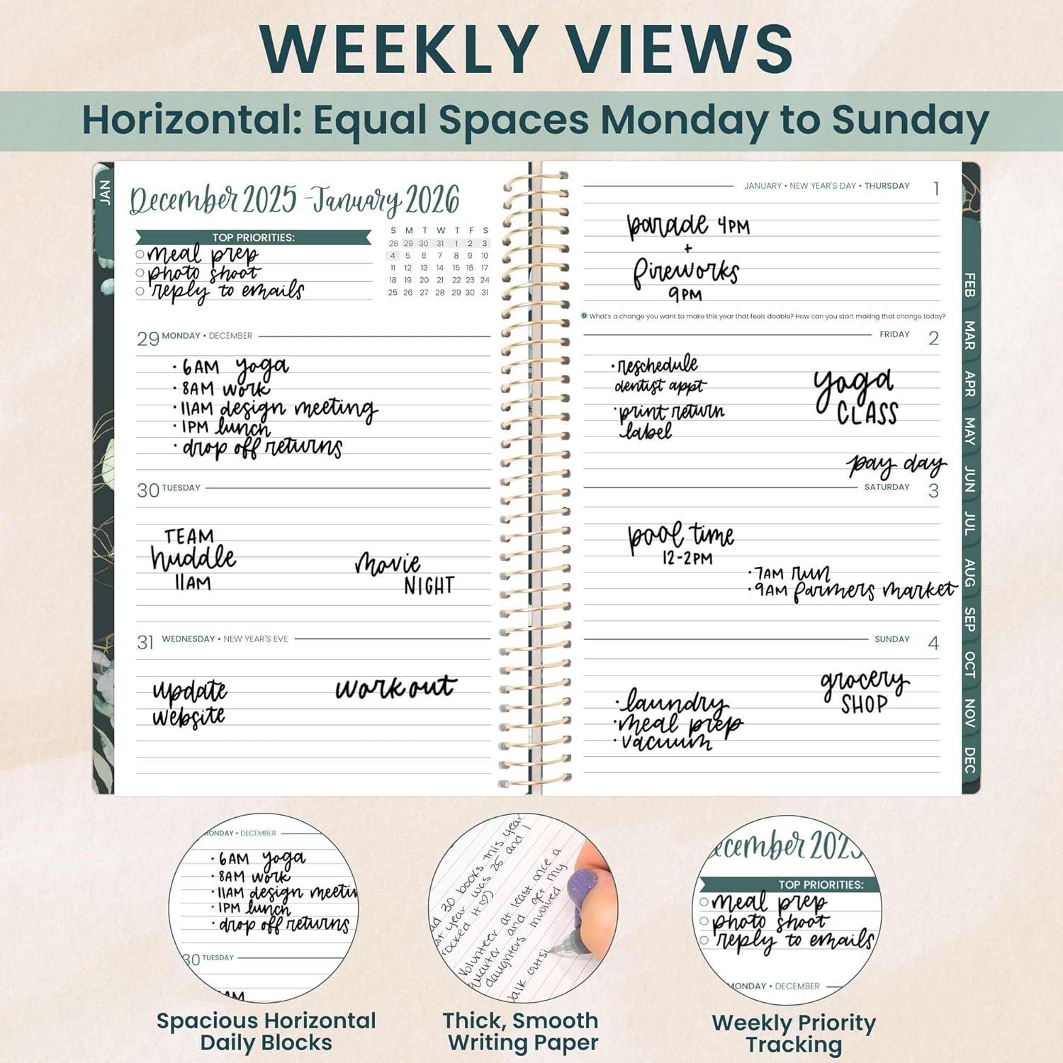 image:imagebloom daily planners 2026 Pocket Planner 4 x 6 January 2026 December 2026 MINI WeeklyMonthly Agenda Organizer amp Calendar Book Wildflower MountainsideGreen Eucalyptus
