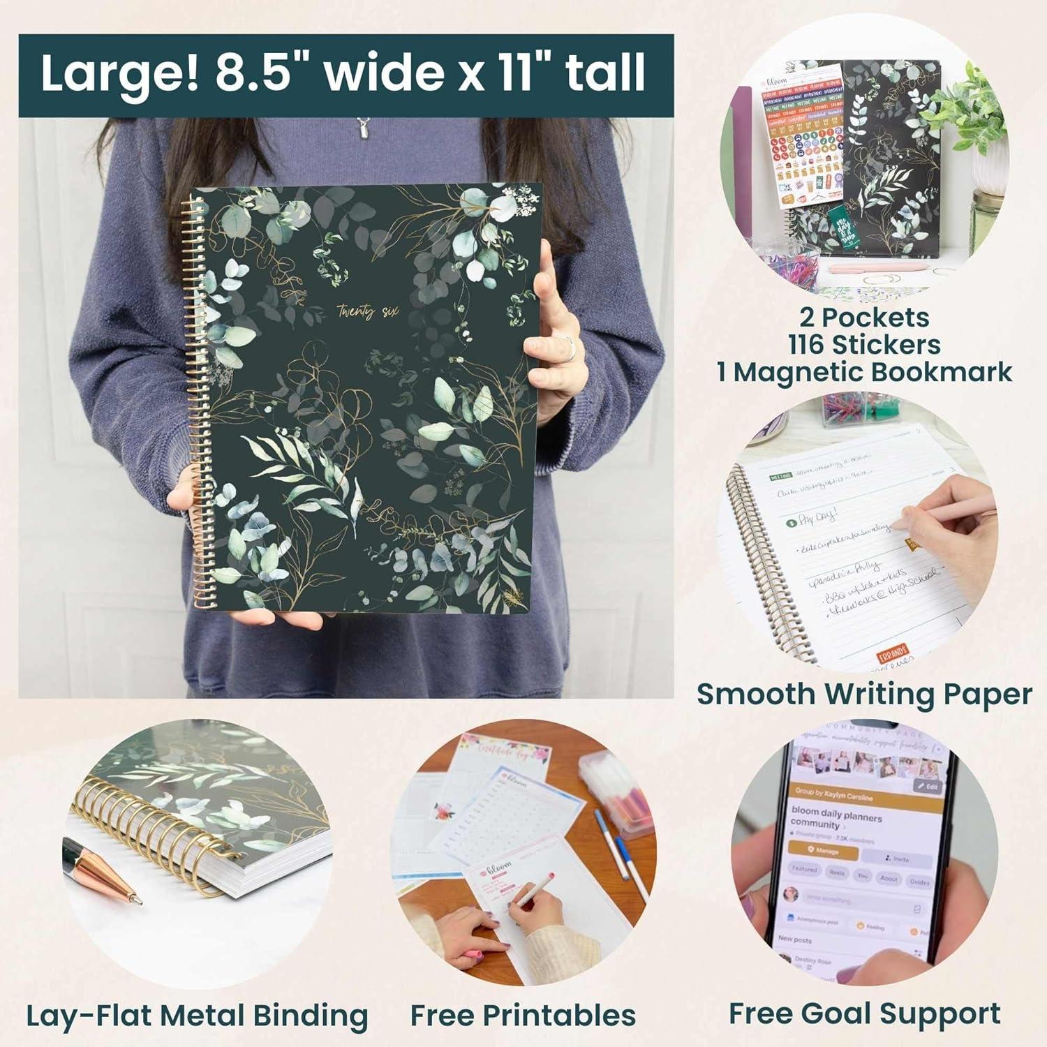 image:imagebloom daily planners 2026 Pocket Planner 4 x 6 January 2026 December 2026 MINI WeeklyMonthly Agenda Organizer amp Calendar Book Wildflower MountainsideGreen Eucalyptus