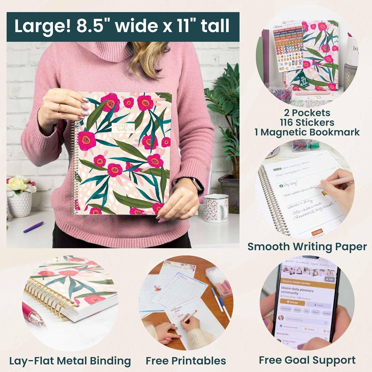 image:imagebloom daily planners 2026 Pocket Planner 4 x 6 January 2026 December 2026 MINI WeeklyMonthly Agenda Organizer amp Calendar Book Wildflower MountainsidePink Poppies