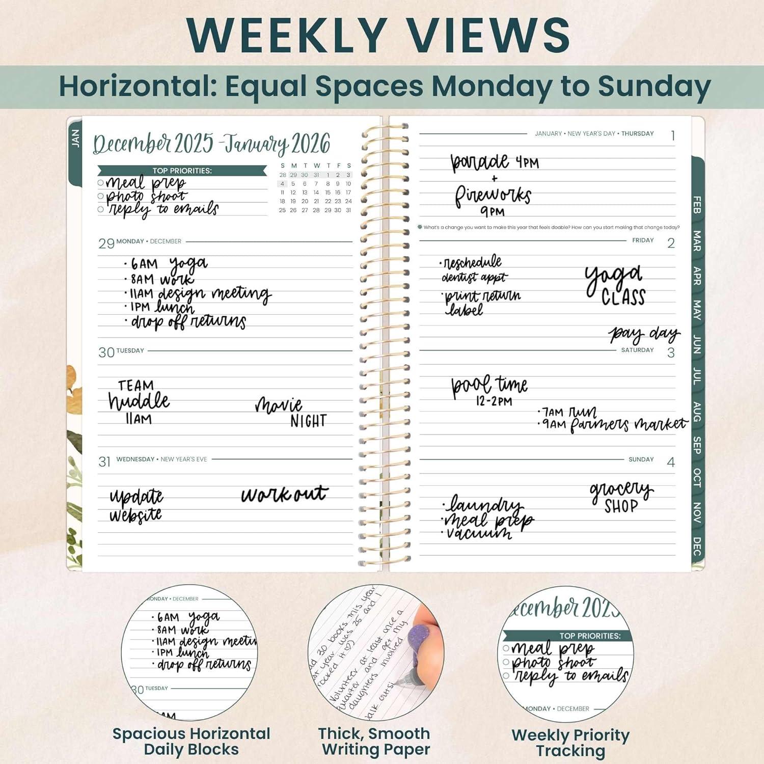 image:imagebloom daily planners 2026 Pocket Planner 4 x 6 January 2026 December 2026 MINI WeeklyMonthly Agenda Organizer amp Calendar Book Wildflower MountainsideBeige Bouquet