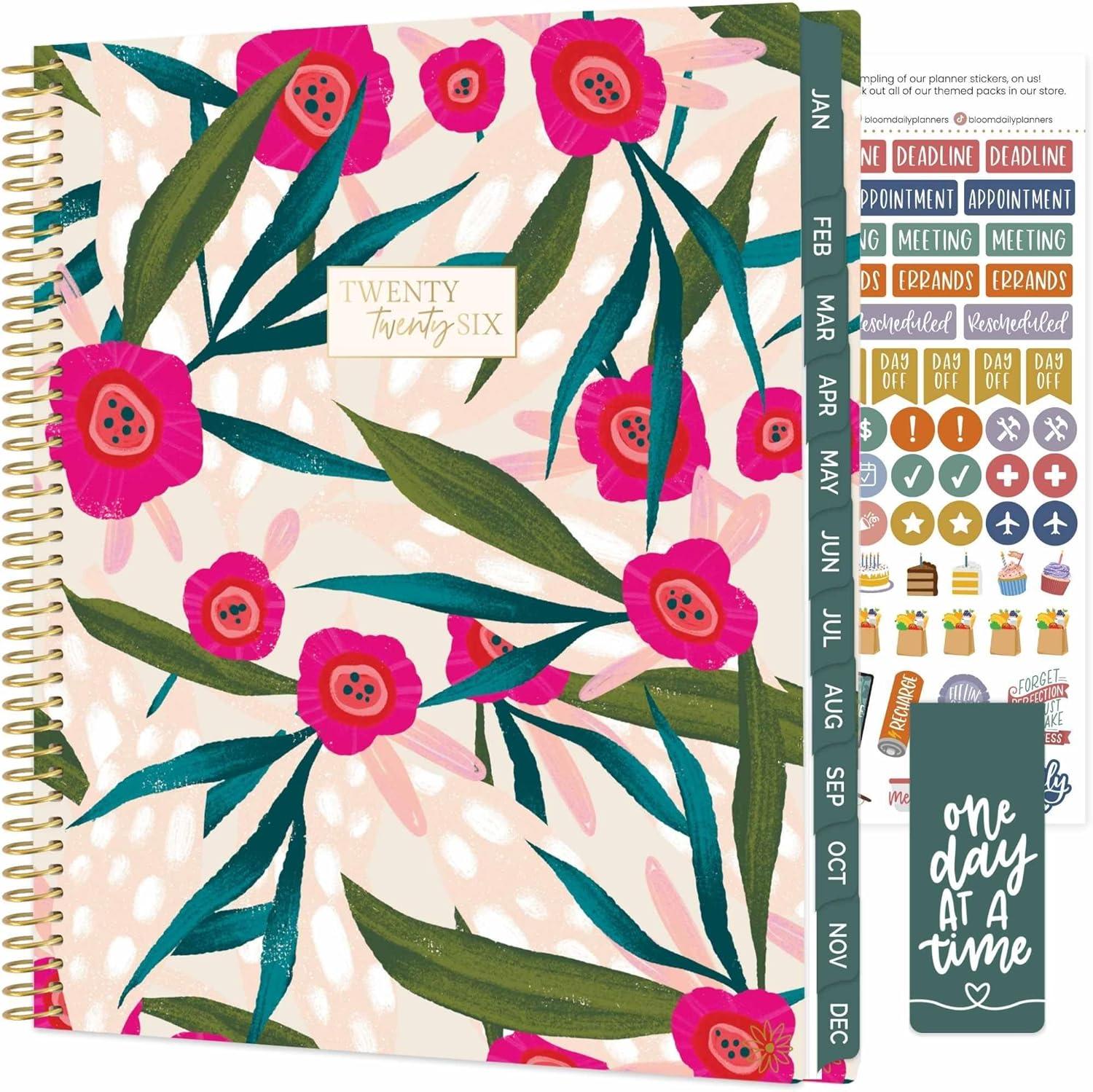 image:imagebloom daily planners 2026 Pocket Planner 4 x 6 January 2026 December 2026 MINI WeeklyMonthly Agenda Organizer amp Calendar Book Wildflower MountainsidePink Poppies