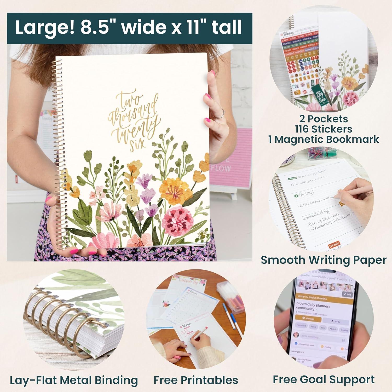 image:imagebloom daily planners 2026 Pocket Planner 4 x 6 January 2026 December 2026 MINI WeeklyMonthly Agenda Organizer amp Calendar Book Wildflower MountainsideBeige Bouquet