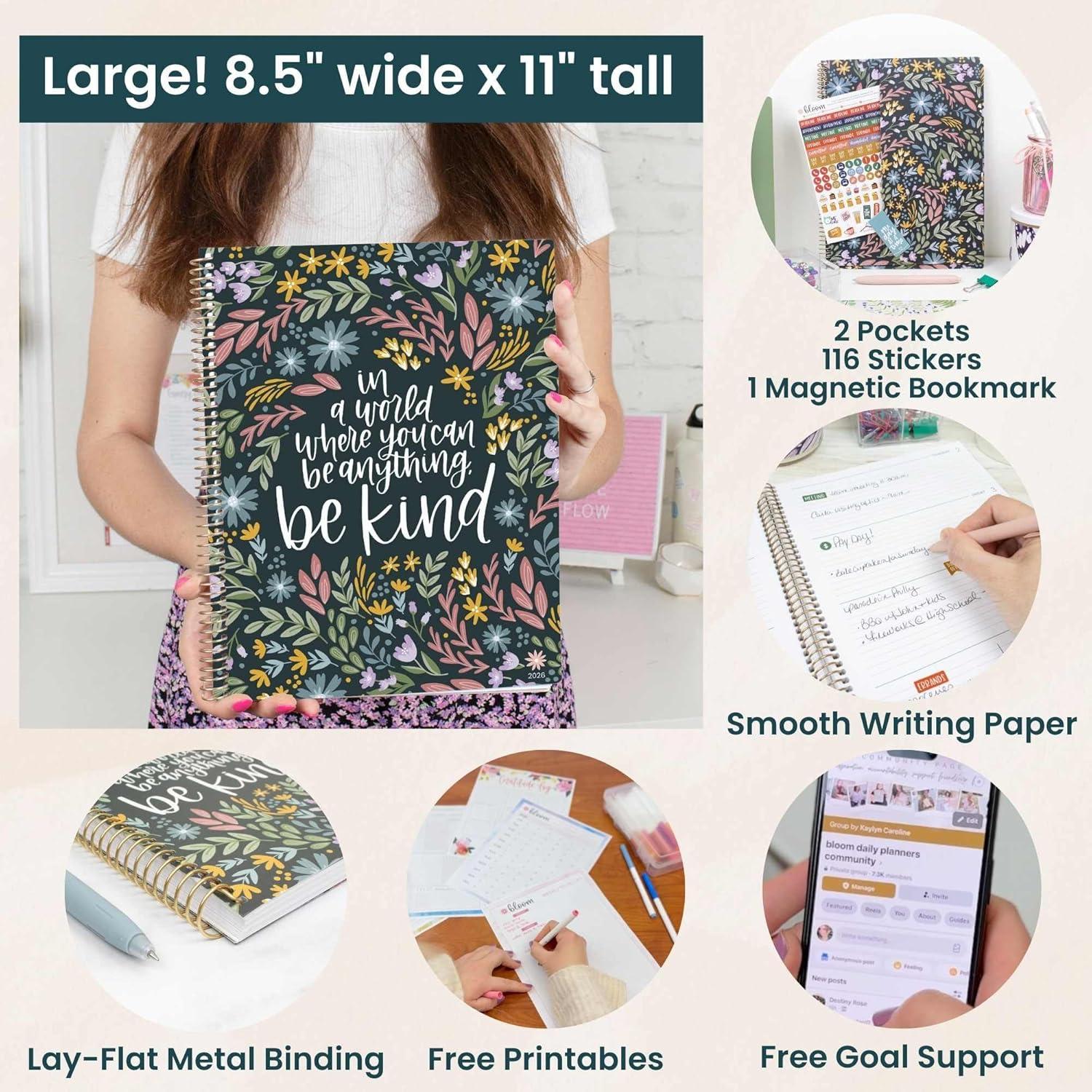 image:imagebloom daily planners 2026 Pocket Planner 4 x 6 January 2026 December 2026 MINI WeeklyMonthly Agenda Organizer amp Calendar Book Wildflower MountainsideBe Kind