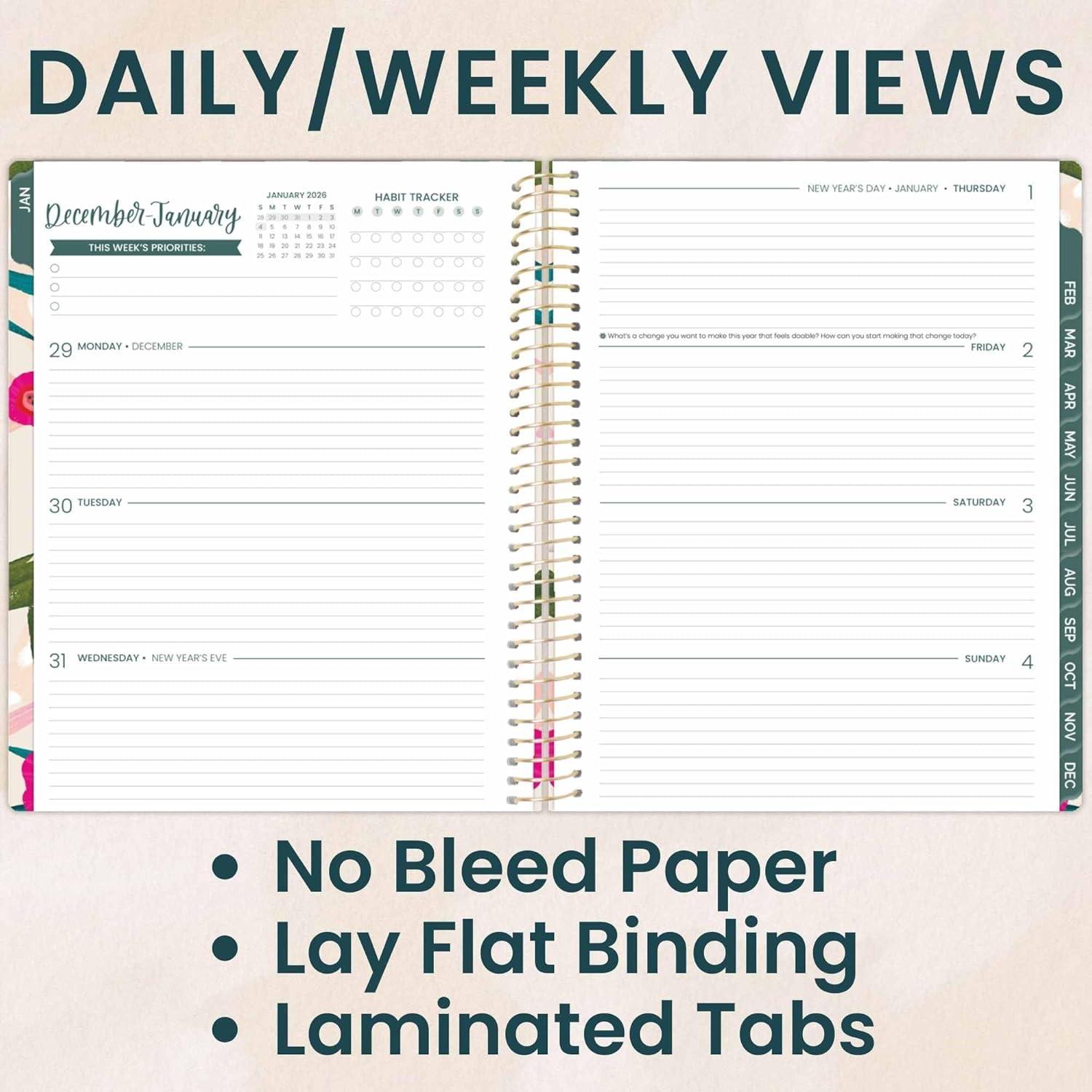 image:imagebloom daily planners 2026 Pocket Planner 4 x 6 January 2026 December 2026 MINI WeeklyMonthly Agenda Organizer amp Calendar Book Wildflower MountainsidePink Poppies