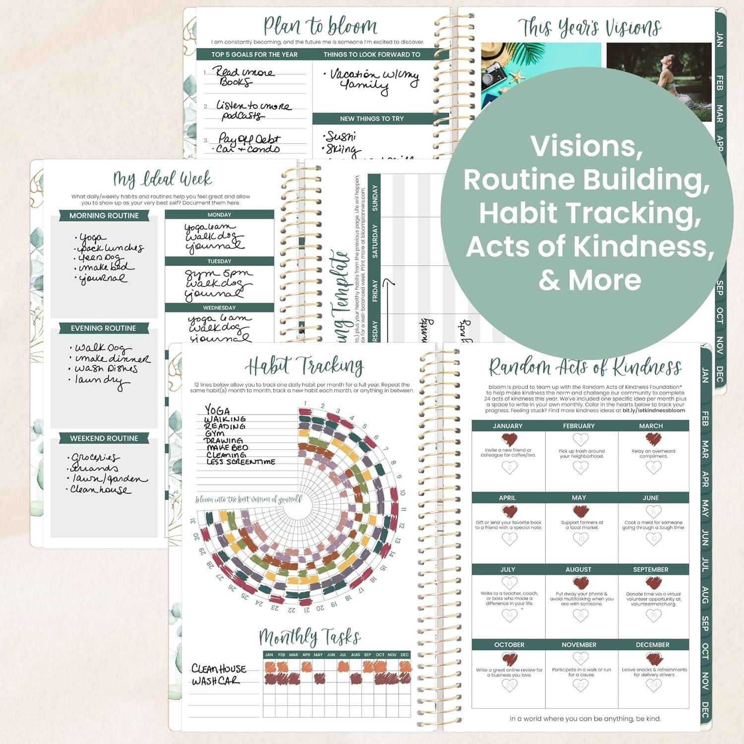 image:imagebloom daily planners 2026 Pocket Planner 4 x 6 January 2026 December 2026 MINI WeeklyMonthly Agenda Organizer amp Calendar Book Wildflower MountainsideWhite Eucalyptus