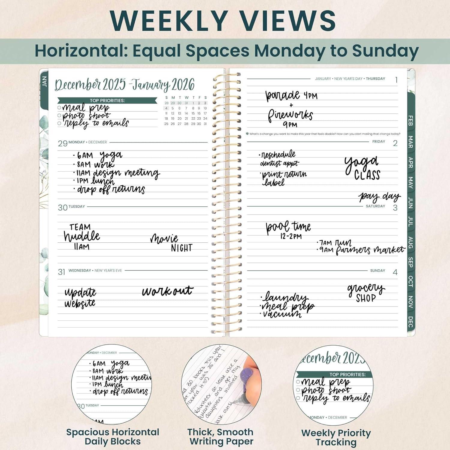 image:imagebloom daily planners 2026 Pocket Planner 4 x 6 January 2026 December 2026 MINI WeeklyMonthly Agenda Organizer amp Calendar Book Wildflower MountainsideWhite Eucalyptus
