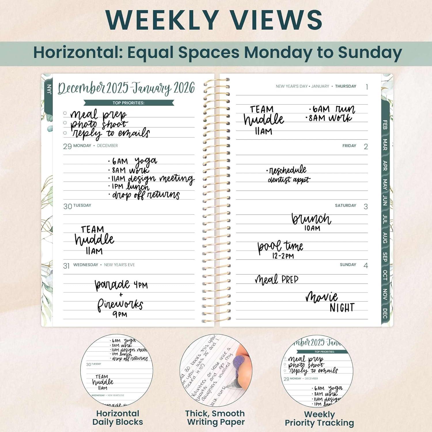 image:imagebloom daily planners 2026 Pocket Planner 4 x 6 January 2026 December 2026 MINI WeeklyMonthly Agenda Organizer amp Calendar Book Wildflower MountainsideWhite Eucalyptus