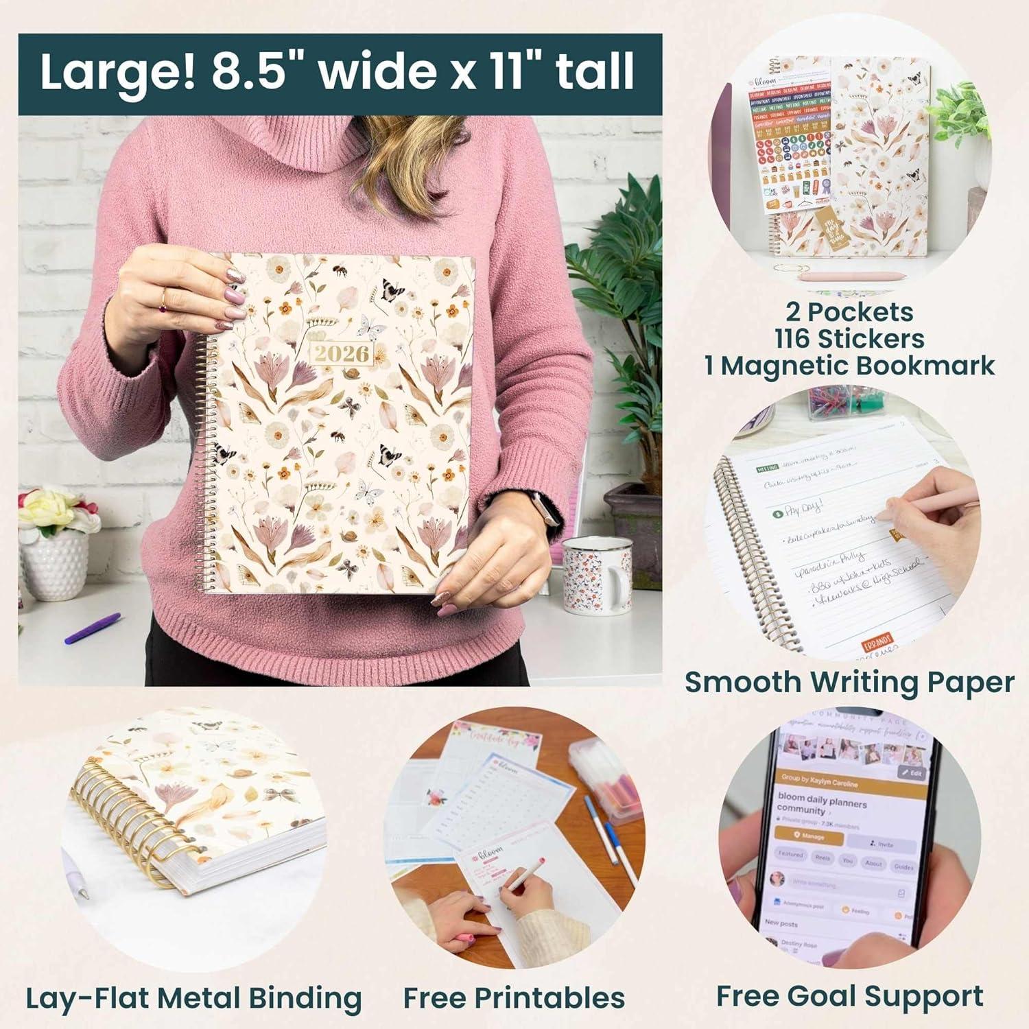 image:imagebloom daily planners 2026 Pocket Planner 4 x 6 January 2026 December 2026 MINI WeeklyMonthly Agenda Organizer amp Calendar Book Wildflower MountainsideButterfly Garden