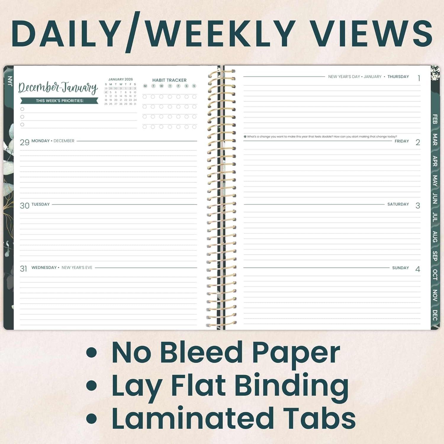 image:imagebloom daily planners 2026 Pocket Planner 4 x 6 January 2026 December 2026 MINI WeeklyMonthly Agenda Organizer amp Calendar Book Wildflower MountainsideGreen Eucalyptus