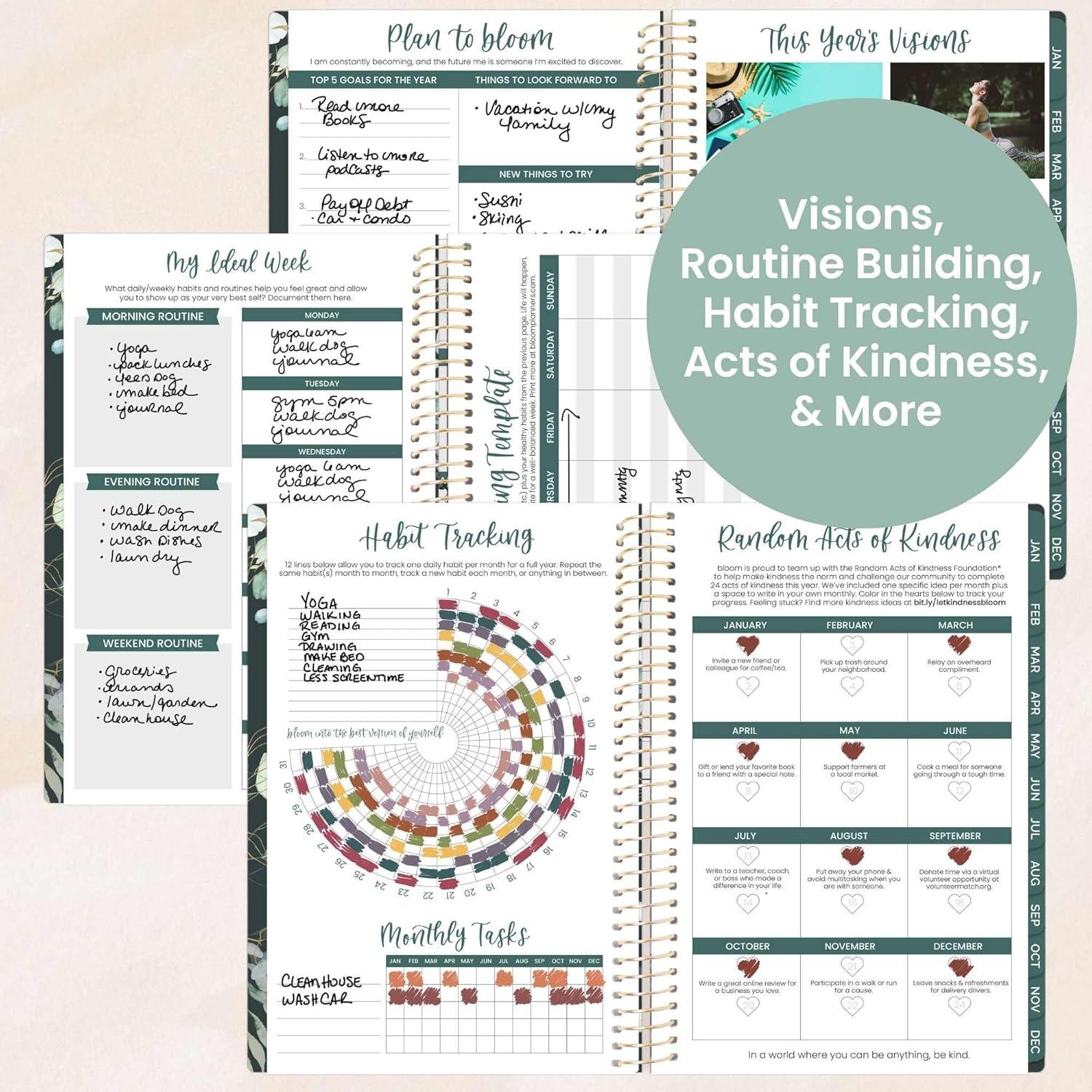 image:imagebloom daily planners 2026 Pocket Planner 4 x 6 January 2026 December 2026 MINI WeeklyMonthly Agenda Organizer amp Calendar Book Wildflower MountainsideGreen Eucalyptus