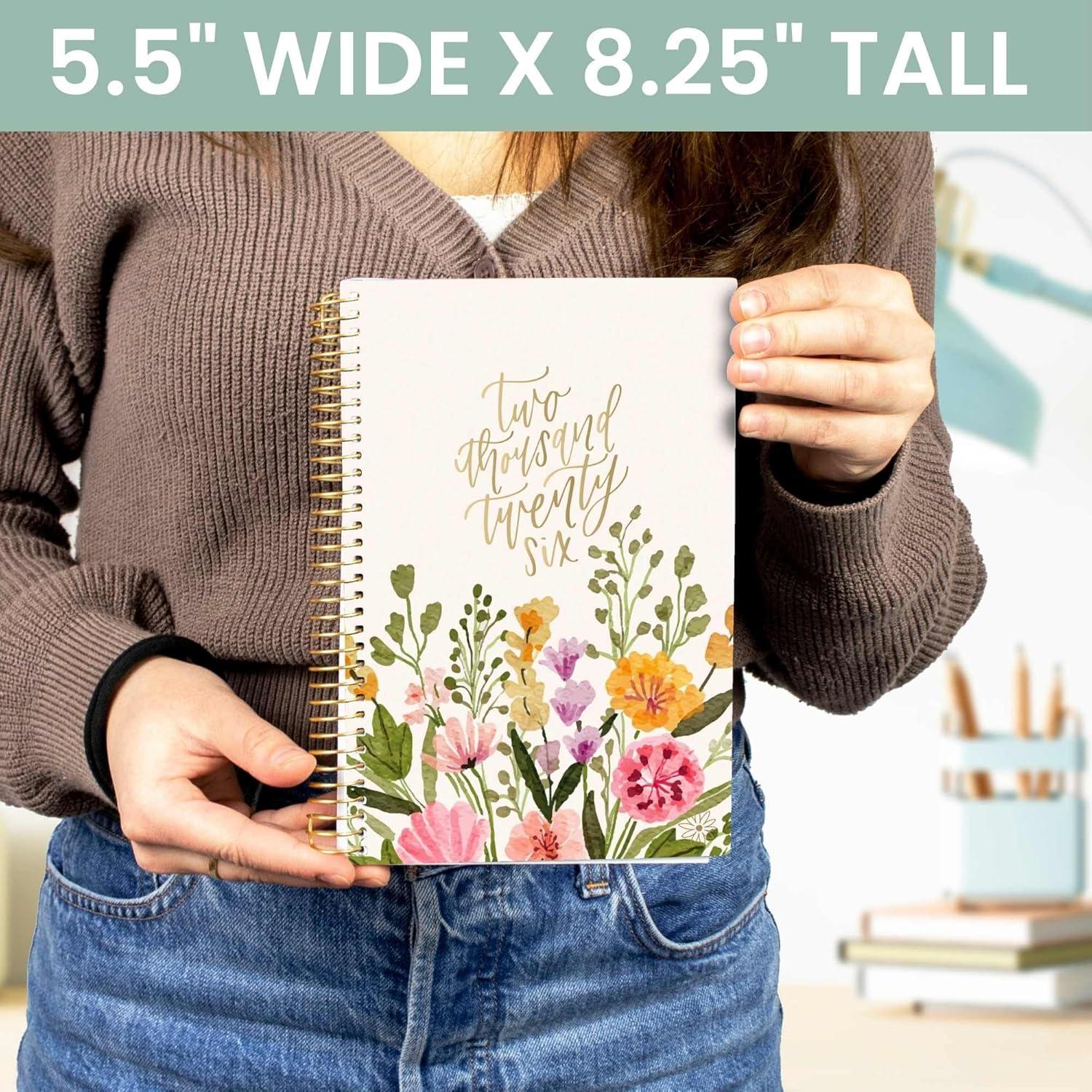 image:imagebloom daily planners 2026 Pocket Planner 4 x 6 January 2026 December 2026 MINI WeeklyMonthly Agenda Organizer amp Calendar Book Wildflower MountainsideBeige Bouquet