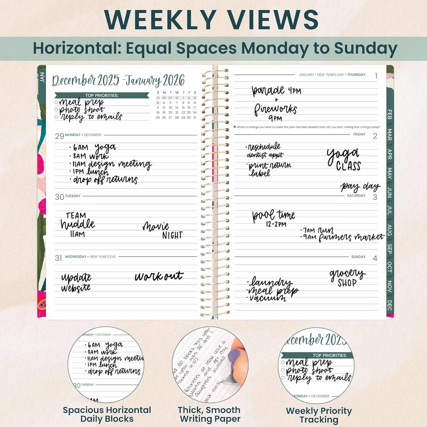 image:imagebloom daily planners 2026 Pocket Planner 4 x 6 January 2026 December 2026 MINI WeeklyMonthly Agenda Organizer amp Calendar Book Wildflower MountainsidePink Poppies