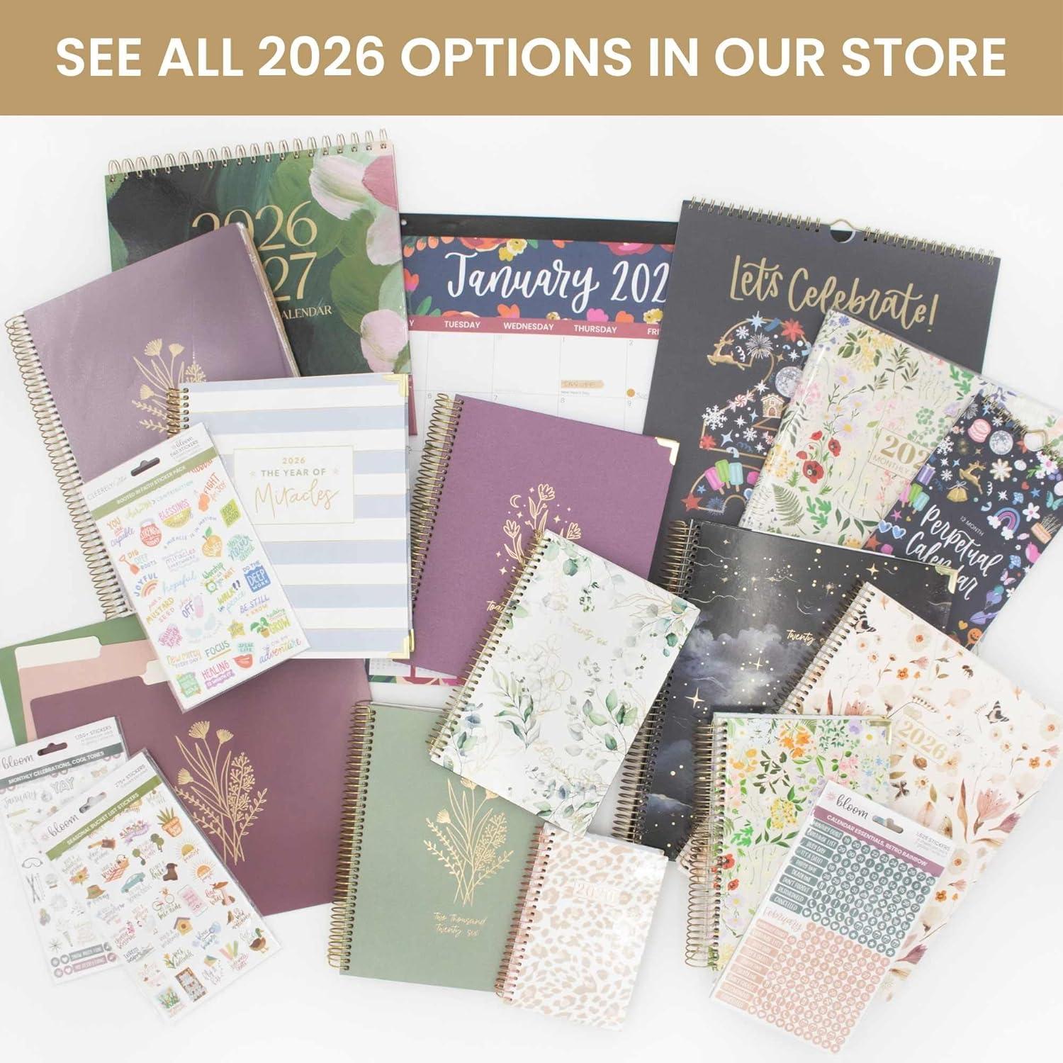 image:imagebloom daily planners 2026 Standing Flip Desk Calendar 8 x 10 Monthly Organizer January 2026 July 2027 19 Month Desktop Blotter Paint Strokes