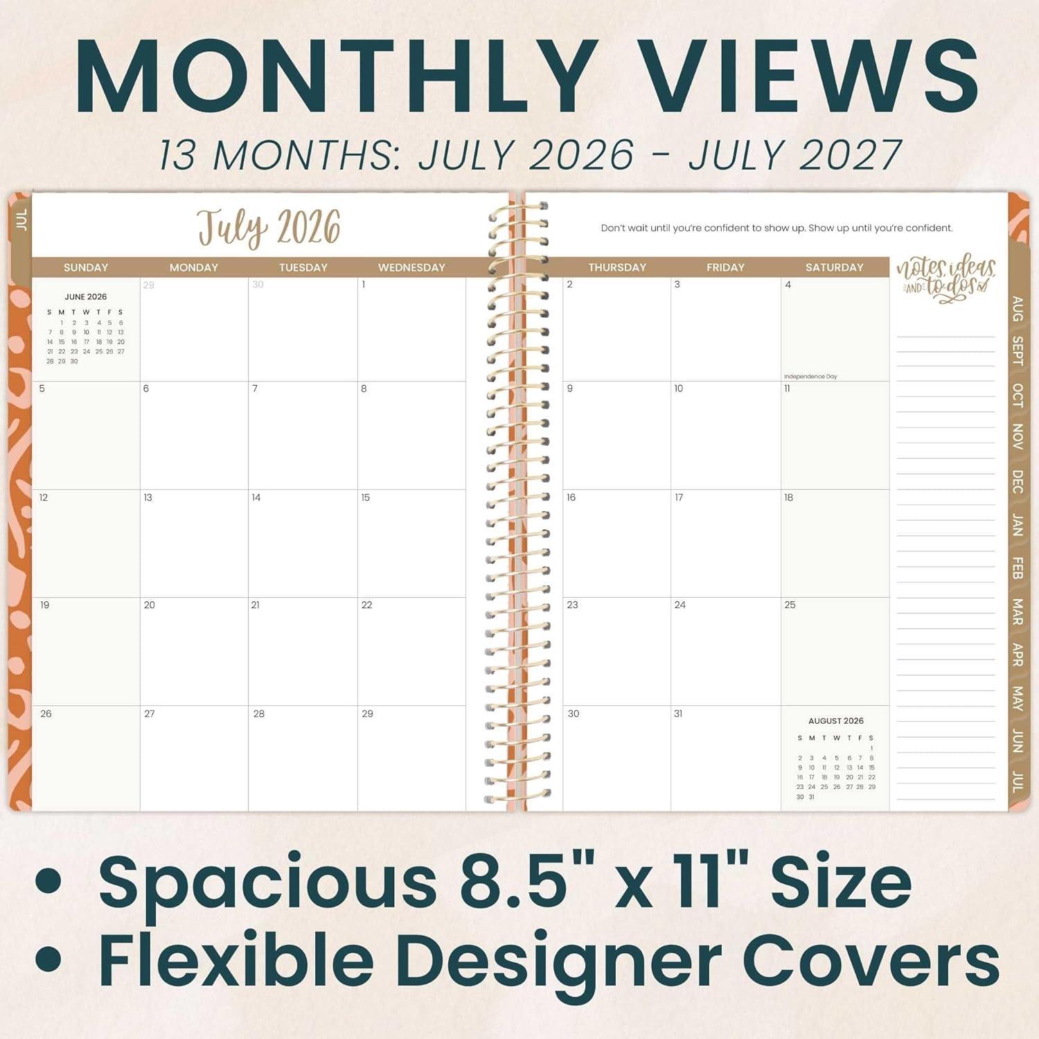 image:imagebloom daily planners 20262027 85 x 11 Academic Year Day Planner July 2026 July 2027 13 Months Weekly amp Monthly Agenda Organizer with Stickers amp Tabs Seaside WhimsyMoments of Grace 202627