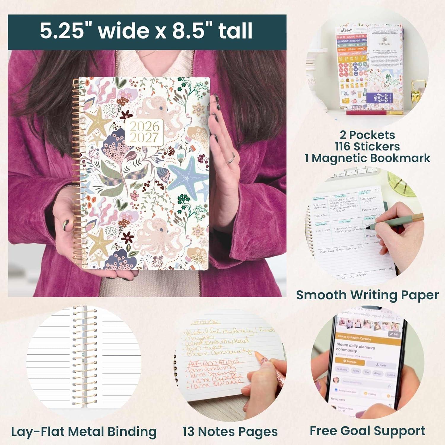 image:imagebloom daily planners 20262027 85 x 11 Academic Year Day Planner July 2026 July 2027 13 Months Weekly amp Monthly Agenda Organizer with Stickers amp Tabs Seaside WhimsySeaside Whimsy 202627