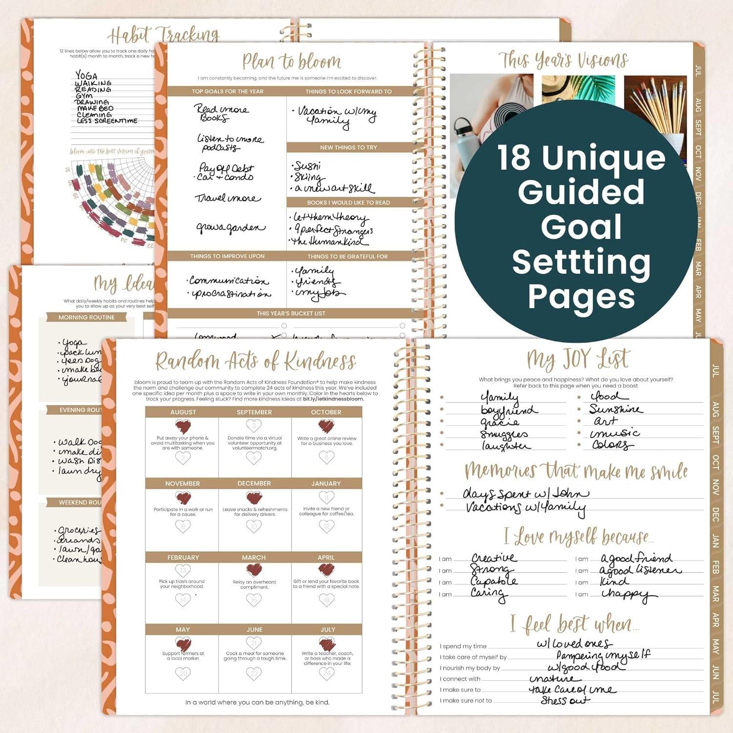 image:imagebloom daily planners 20262027 85 x 11 Academic Year Day Planner July 2026 July 2027 13 Months Weekly amp Monthly Agenda Organizer with Stickers amp Tabs Seaside WhimsyMoments of Grace 202627