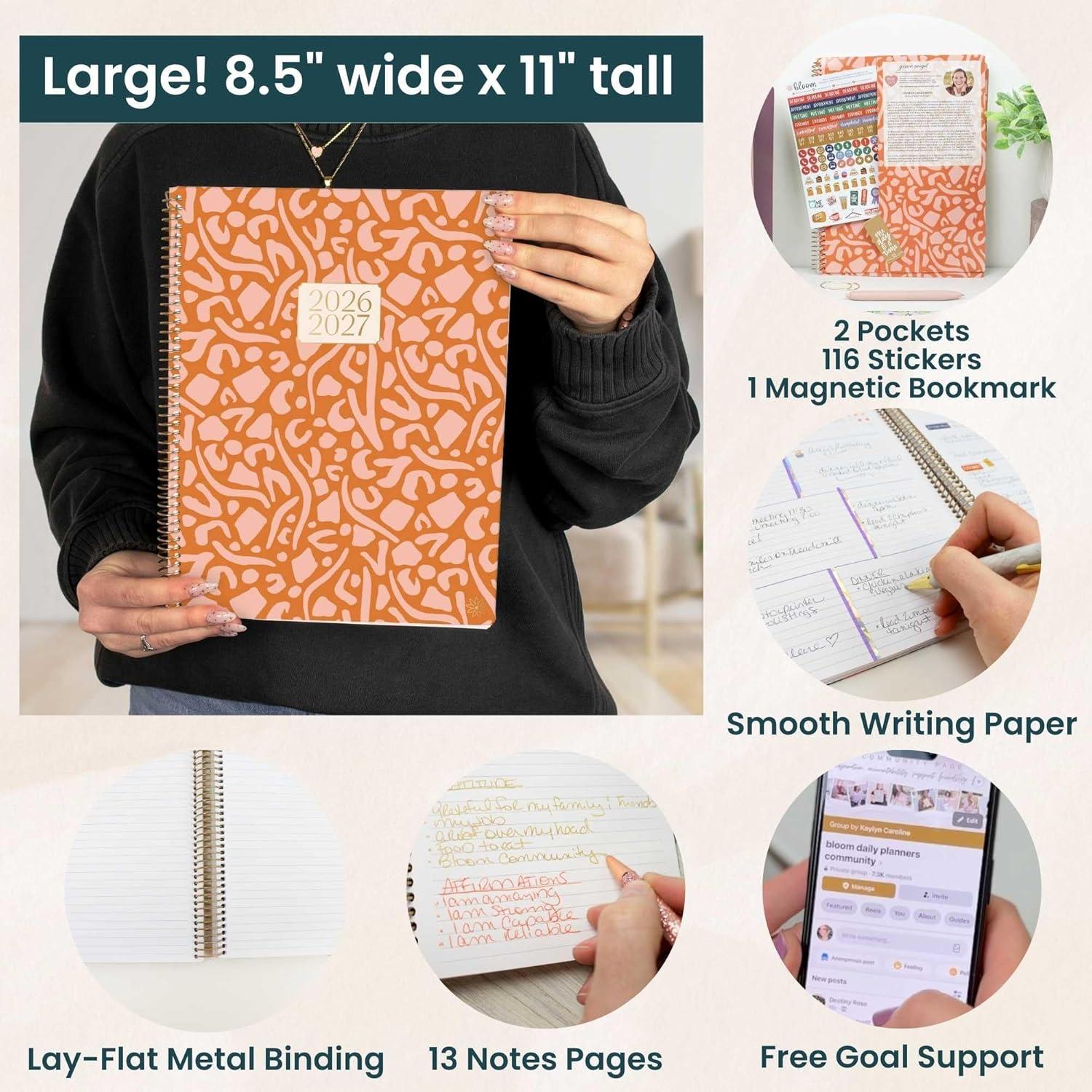 image:imagebloom daily planners 20262027 85 x 11 Academic Year Day Planner July 2026 July 2027 13 Months Weekly amp Monthly Agenda Organizer with Stickers amp Tabs Seaside WhimsyMoments of Grace 202627