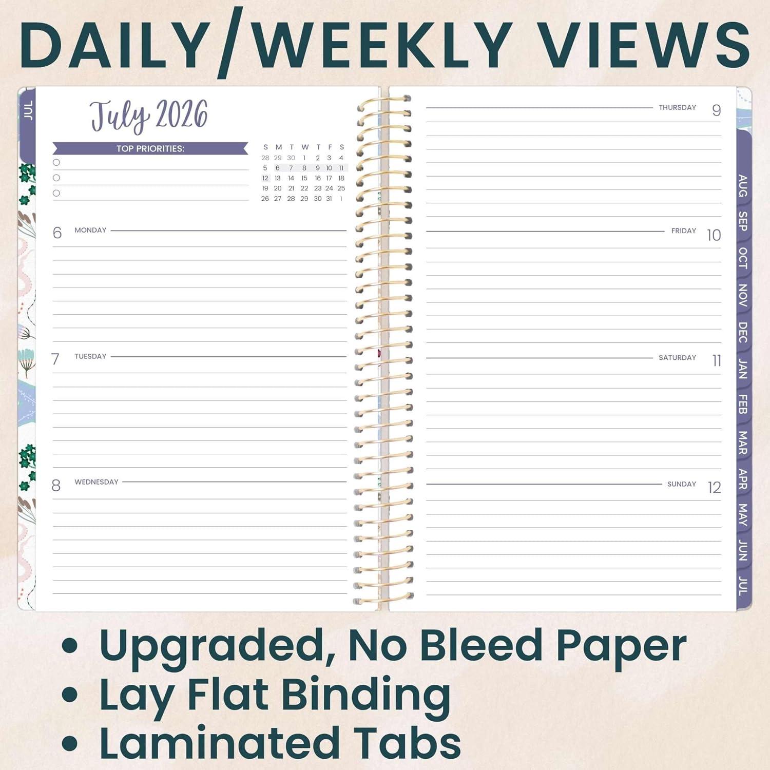 image:imagebloom daily planners 20262027 85 x 11 Academic Year Day Planner July 2026 July 2027 13 Months Weekly amp Monthly Agenda Organizer with Stickers amp Tabs Seaside WhimsySeaside Whimsy 202627