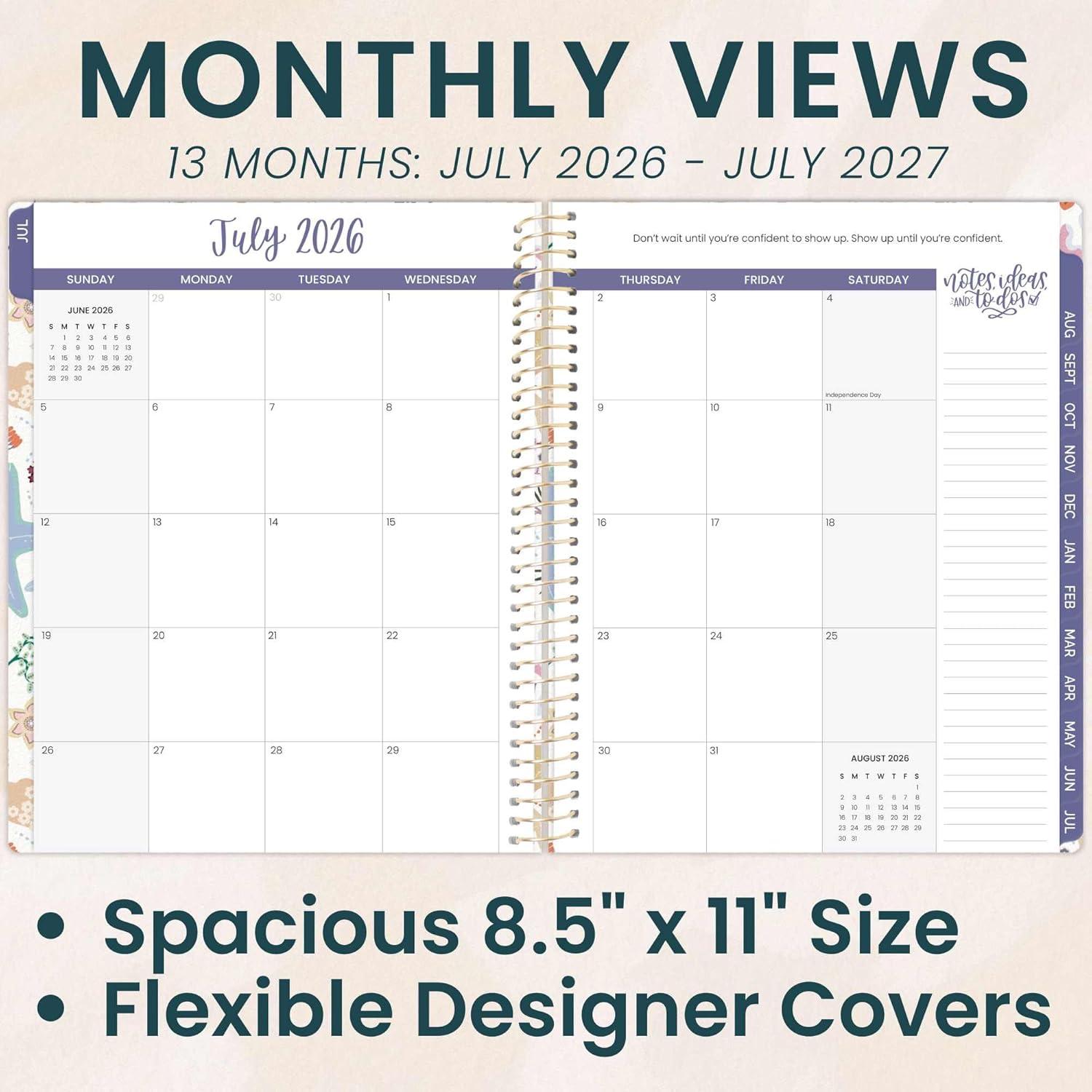 image:imagebloom daily planners 20262027 85 x 11 Academic Year Day Planner July 2026 July 2027 13 Months Weekly amp Monthly Agenda Organizer with Stickers amp Tabs Seaside WhimsySeaside Whimsy 202627
