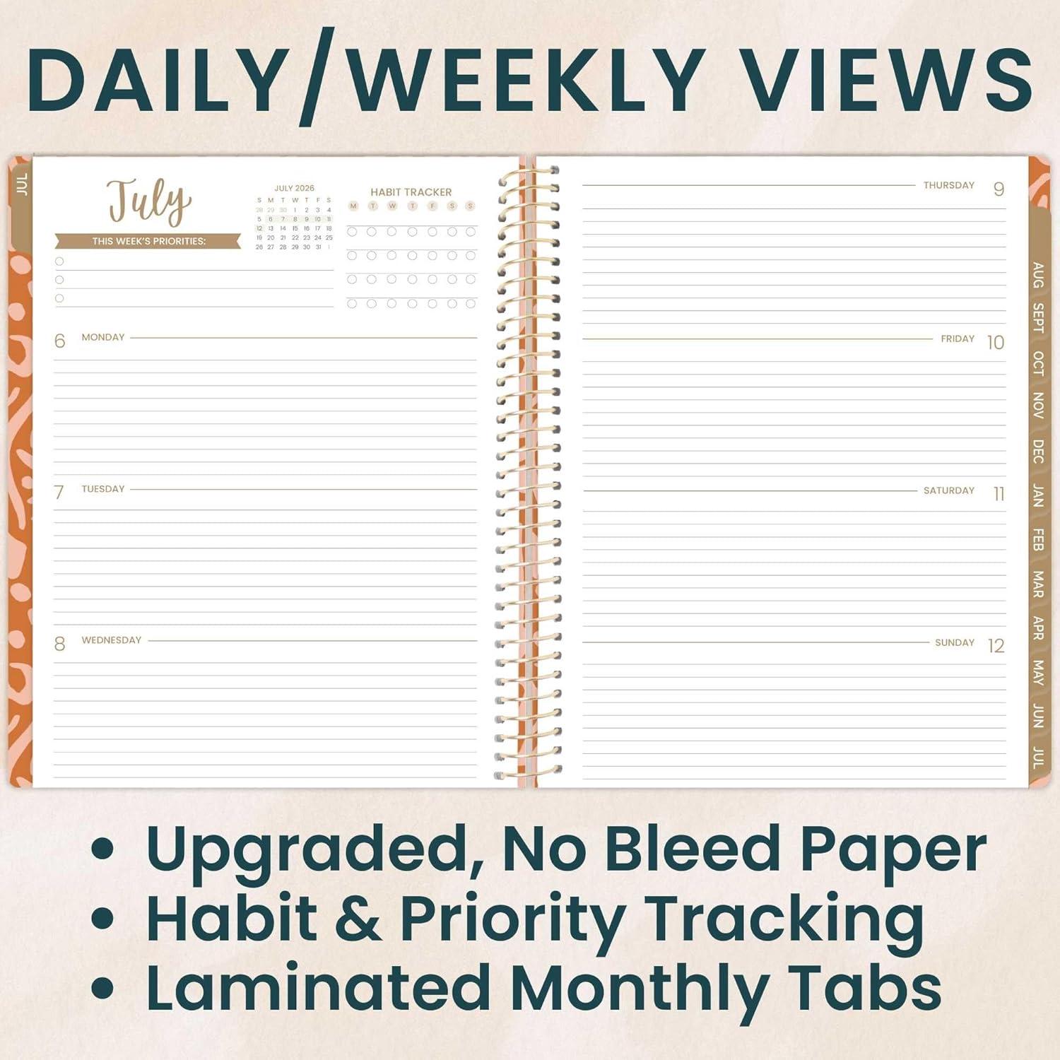 image:imagebloom daily planners 20262027 85 x 11 Academic Year Day Planner July 2026 July 2027 13 Months Weekly amp Monthly Agenda Organizer with Stickers amp Tabs Seaside WhimsyMoments of Grace 202627