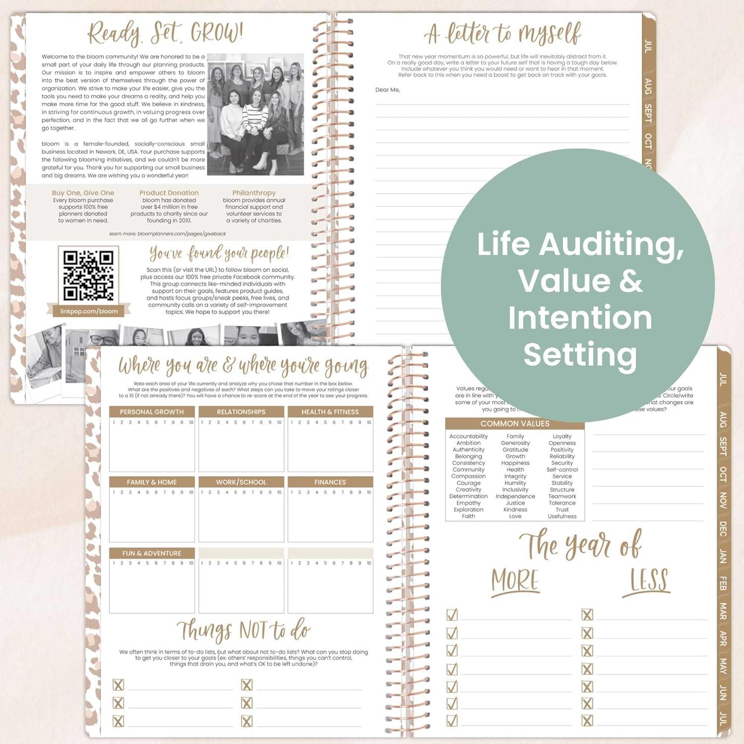 image:imagebloom daily planners 20262027 85 x 11 Academic Year Day Planner July 2026 July 2027 13 Months Weekly amp Monthly Agenda Organizer with Stickers amp Tabs Seaside WhimsyTan Leopard 202526
