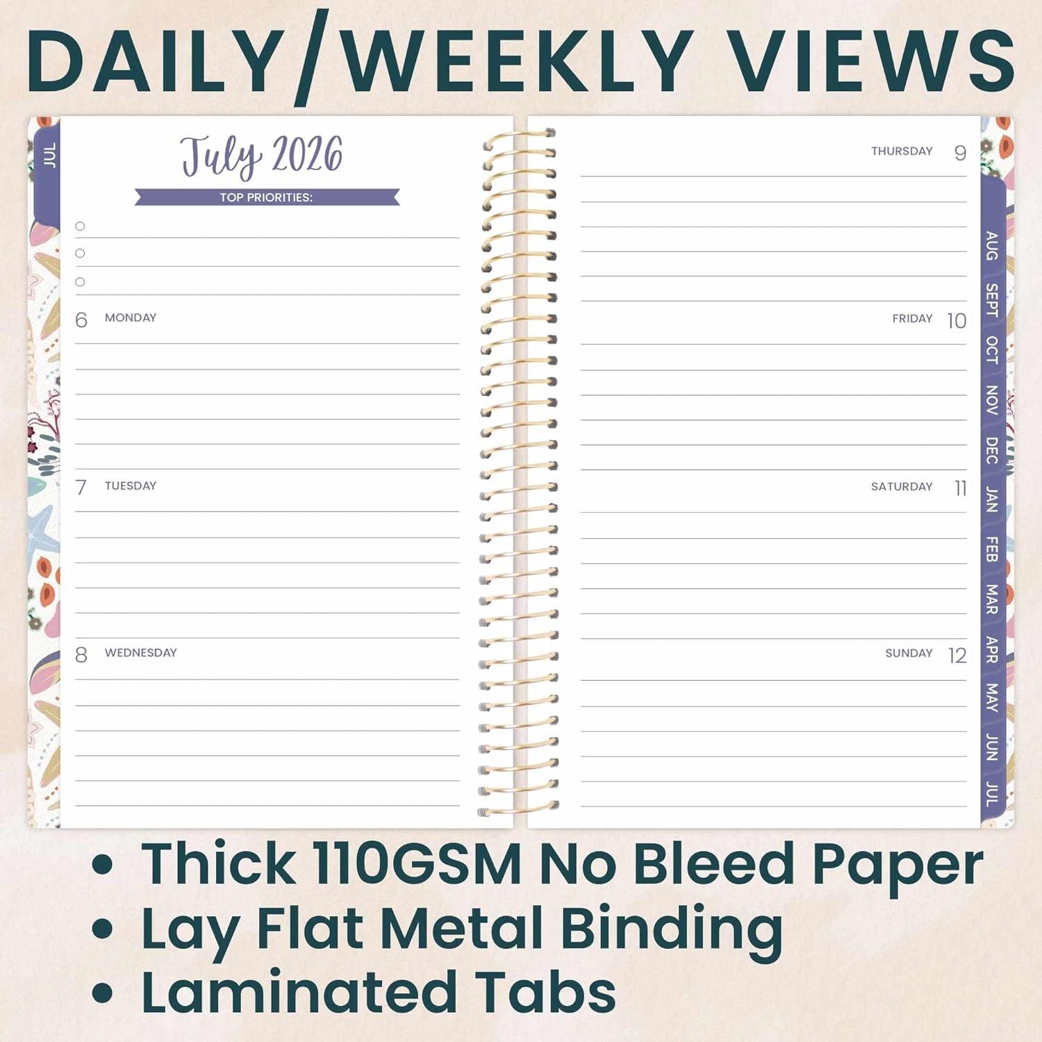 image:imagebloom daily planners 20262027 85 x 11 Academic Year Day Planner July 2026 July 2027 13 Months Weekly amp Monthly Agenda Organizer with Stickers amp Tabs Seaside WhimsySeaside Whimsy 202627
