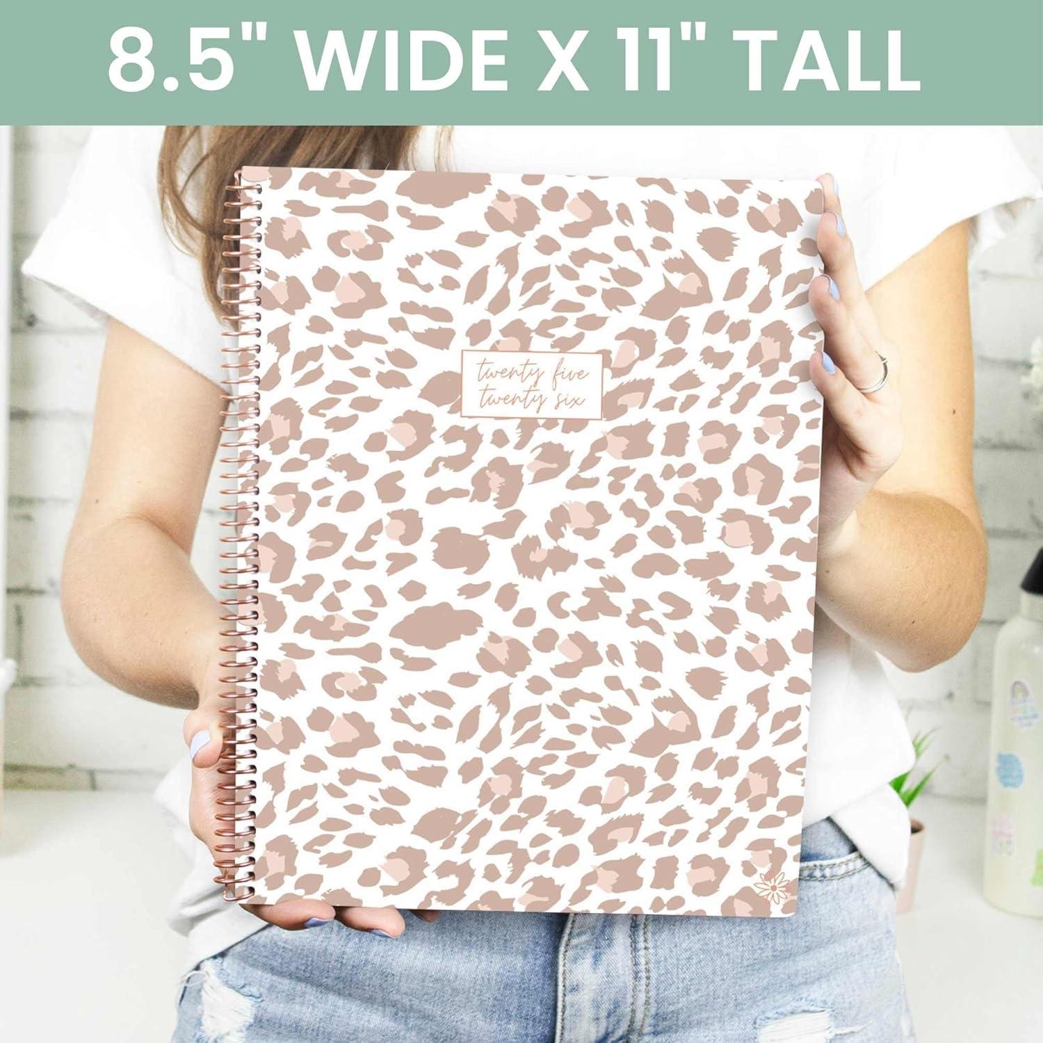 image:imagebloom daily planners 20262027 85 x 11 Academic Year Day Planner July 2026 July 2027 13 Months Weekly amp Monthly Agenda Organizer with Stickers amp Tabs Seaside WhimsyTan Leopard 202526