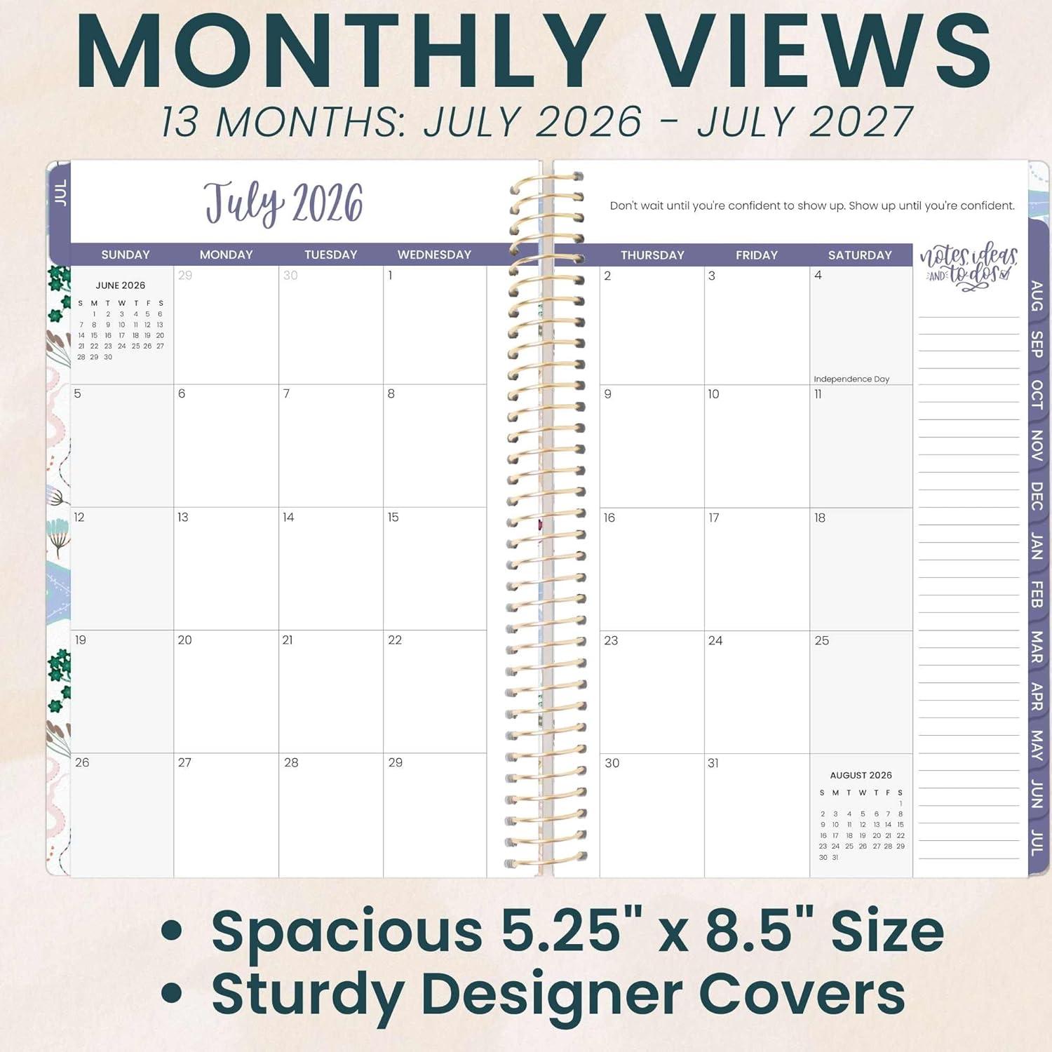 image:imagebloom daily planners 20262027 85 x 11 Academic Year Day Planner July 2026 July 2027 13 Months Weekly amp Monthly Agenda Organizer with Stickers amp Tabs Seaside WhimsySeaside Whimsy 202627