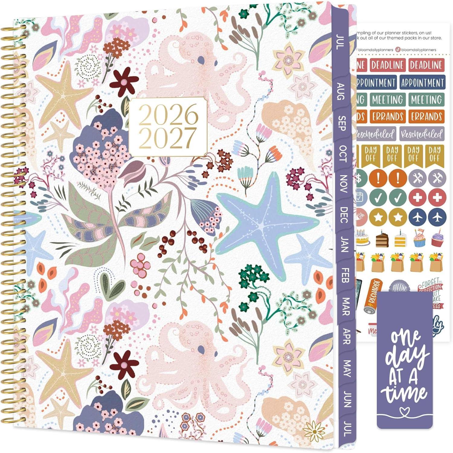 image:imagebloom daily planners 20262027 85 x 11 Academic Year Day Planner July 2026 July 2027 13 Months Weekly amp Monthly Agenda Organizer with Stickers amp Tabs Seaside WhimsySeaside Whimsy 202627