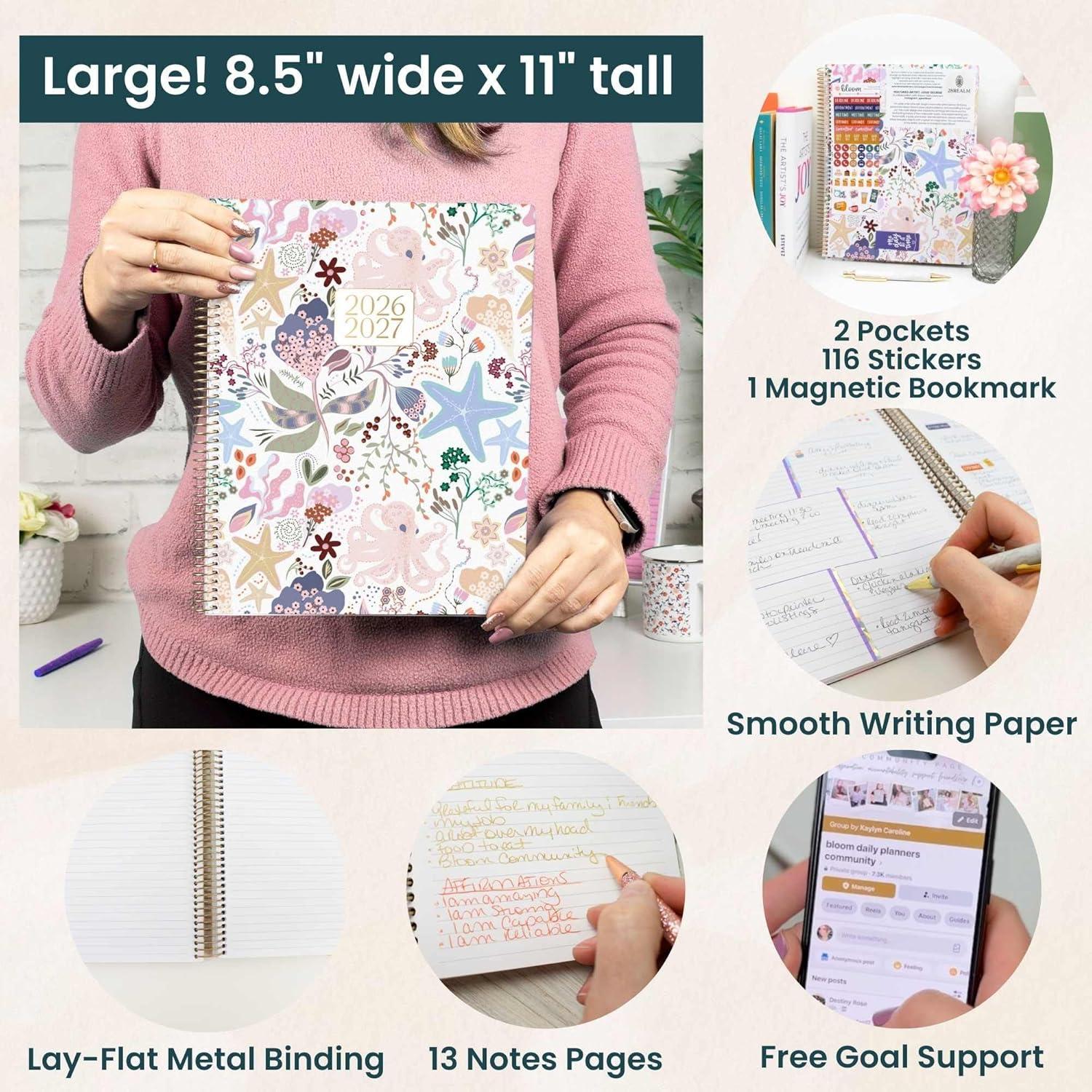 image:imagebloom daily planners 20262027 85 x 11 Academic Year Day Planner July 2026 July 2027 13 Months Weekly amp Monthly Agenda Organizer with Stickers amp Tabs Seaside WhimsySeaside Whimsy 202627