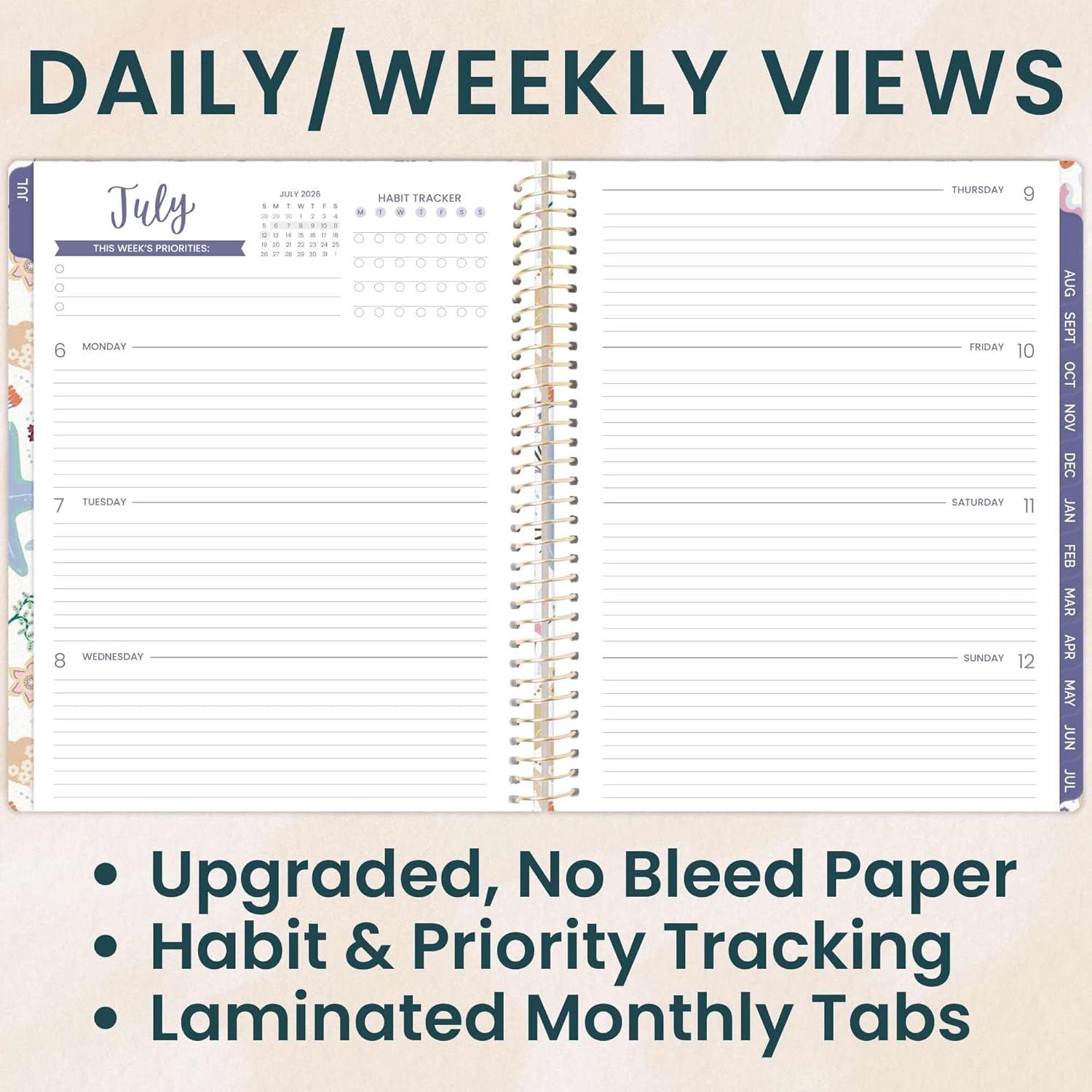 image:imagebloom daily planners 20262027 85 x 11 Academic Year Day Planner July 2026 July 2027 13 Months Weekly amp Monthly Agenda Organizer with Stickers amp Tabs Seaside WhimsySeaside Whimsy 202627