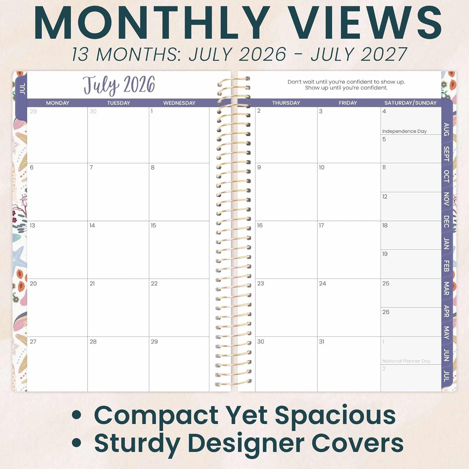 image:imagebloom daily planners 20262027 85 x 11 Academic Year Day Planner July 2026 July 2027 13 Months Weekly amp Monthly Agenda Organizer with Stickers amp Tabs Seaside WhimsySeaside Whimsy 202627