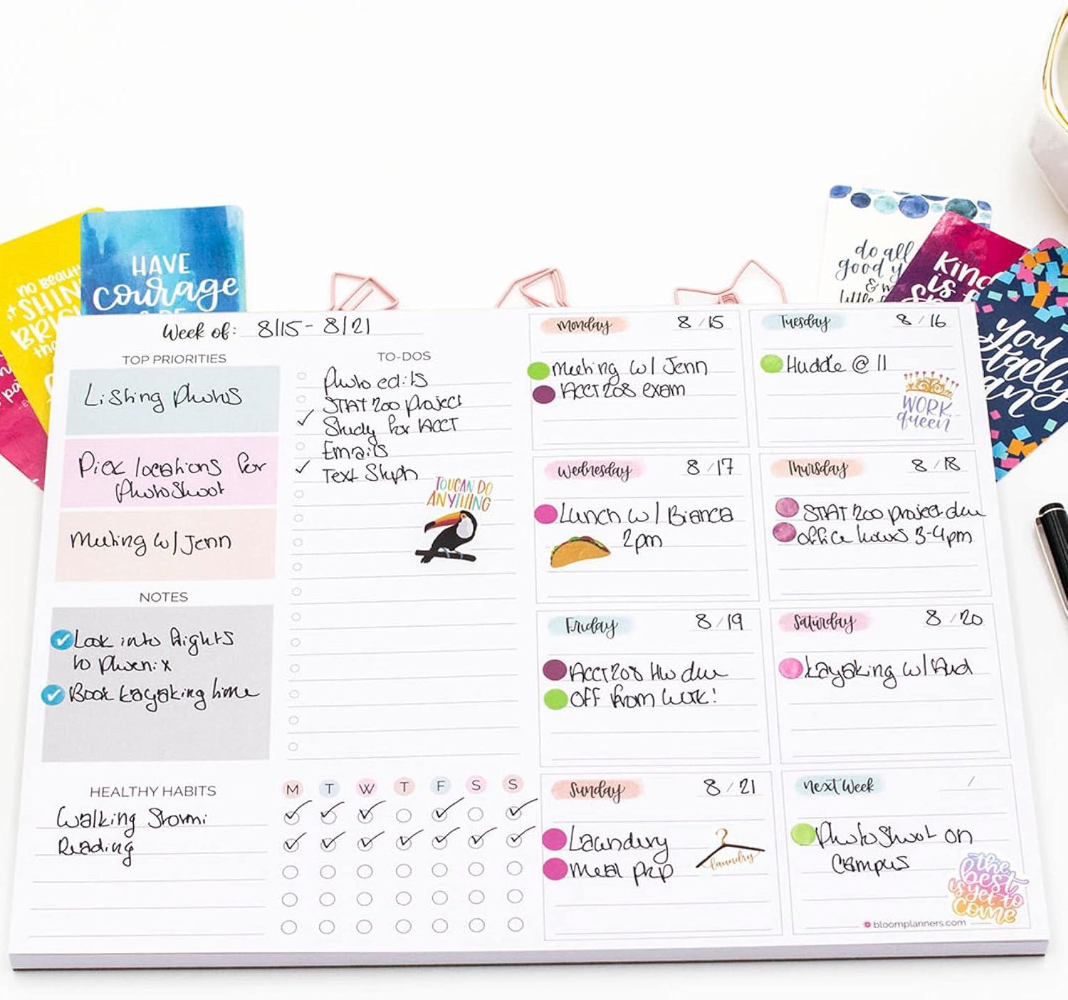 image:imagebloom daily planners 85 x 11 Double Sided Meeting Pad Topics Takeaways Action Items amp FollowUps Undated Meeting Notes Agenda OrganizerHorizontal Weekly ToDo List Pastel