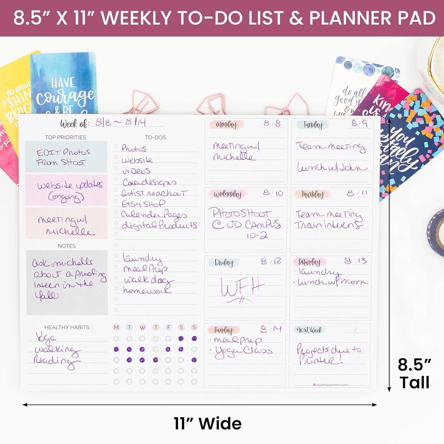 image:imagebloom daily planners 85 x 11 Double Sided Meeting Pad Topics Takeaways Action Items amp FollowUps Undated Meeting Notes Agenda OrganizerHorizontal Weekly ToDo List Pastel