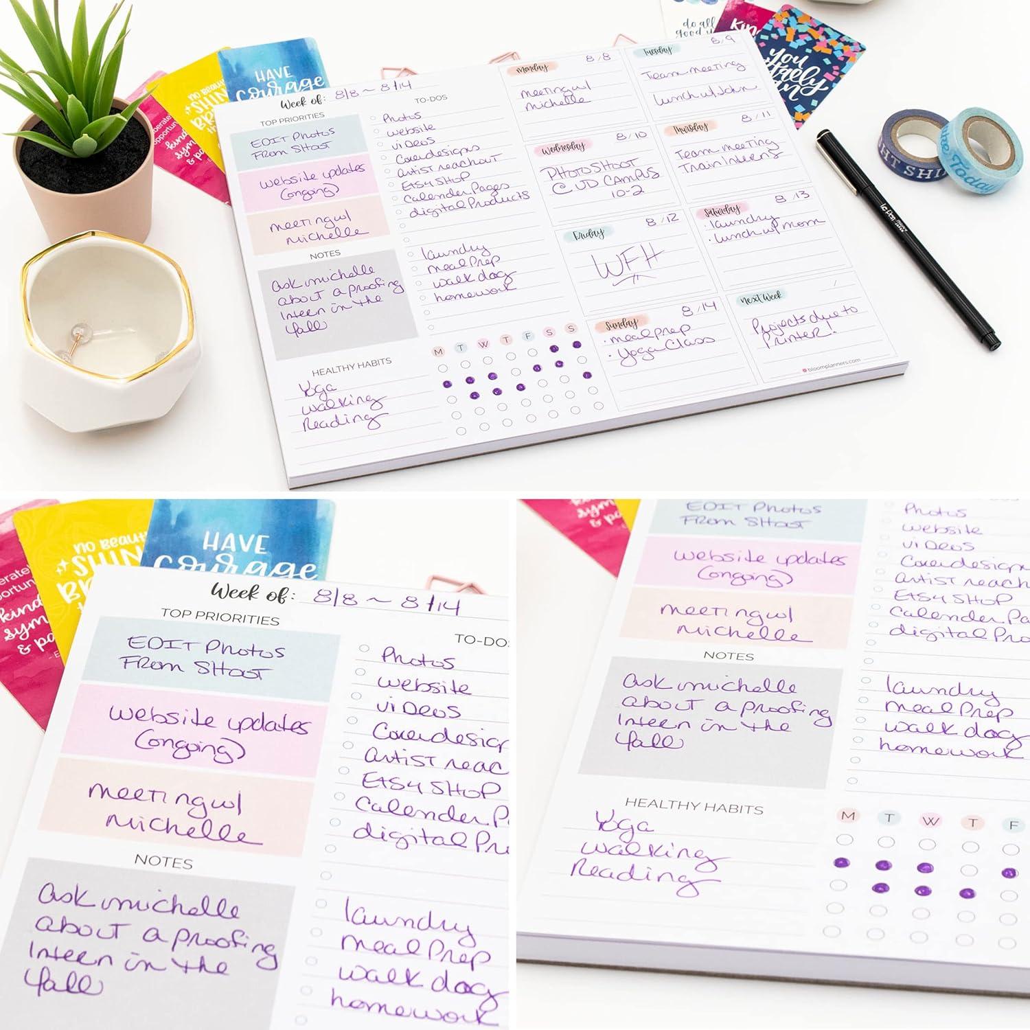 image:imagebloom daily planners 85 x 11 Double Sided Meeting Pad Topics Takeaways Action Items amp FollowUps Undated Meeting Notes Agenda OrganizerHorizontal Weekly ToDo List Pastel