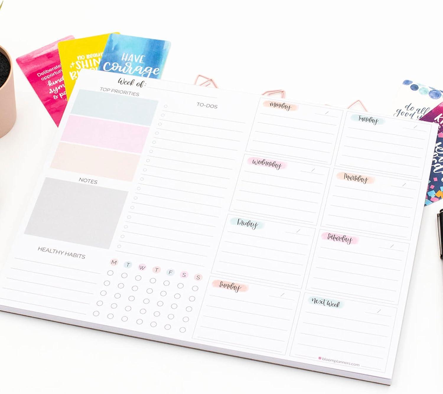 image:imagebloom daily planners 85 x 11 Double Sided Meeting Pad Topics Takeaways Action Items amp FollowUps Undated Meeting Notes Agenda OrganizerHorizontal Weekly ToDo List Pastel