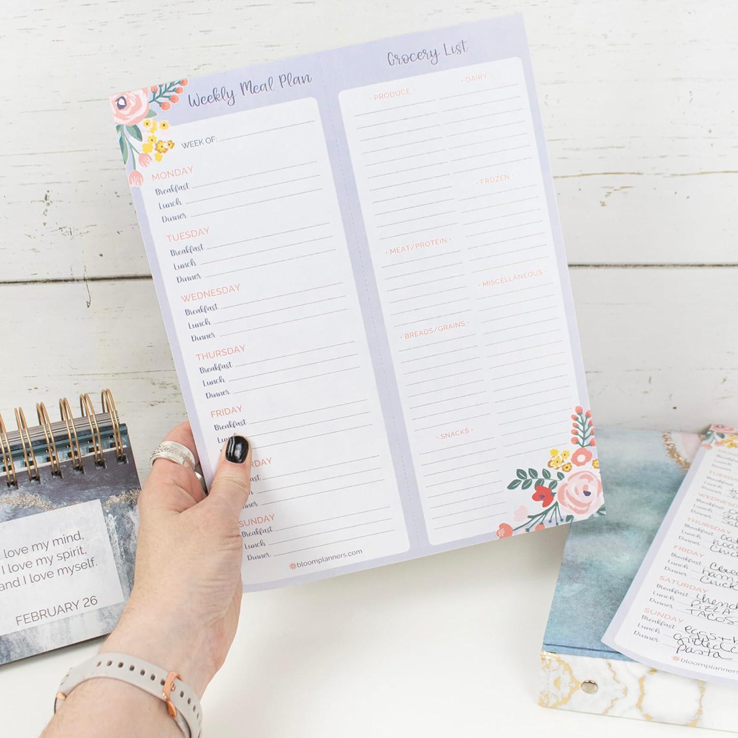 image:imagebloom daily planners 85 x 11 Double Sided Meeting Pad Topics Takeaways Action Items amp FollowUps Undated Meeting Notes Agenda OrganizerWeekly Meal Grocery