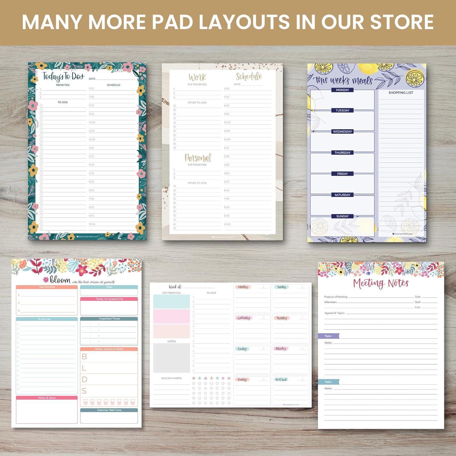 image:imagebloom daily planners 85 x 11 Double Sided Meeting Pad Topics Takeaways Action Items amp FollowUps Undated Meeting Notes Agenda OrganizerWeekly Meal Grocery