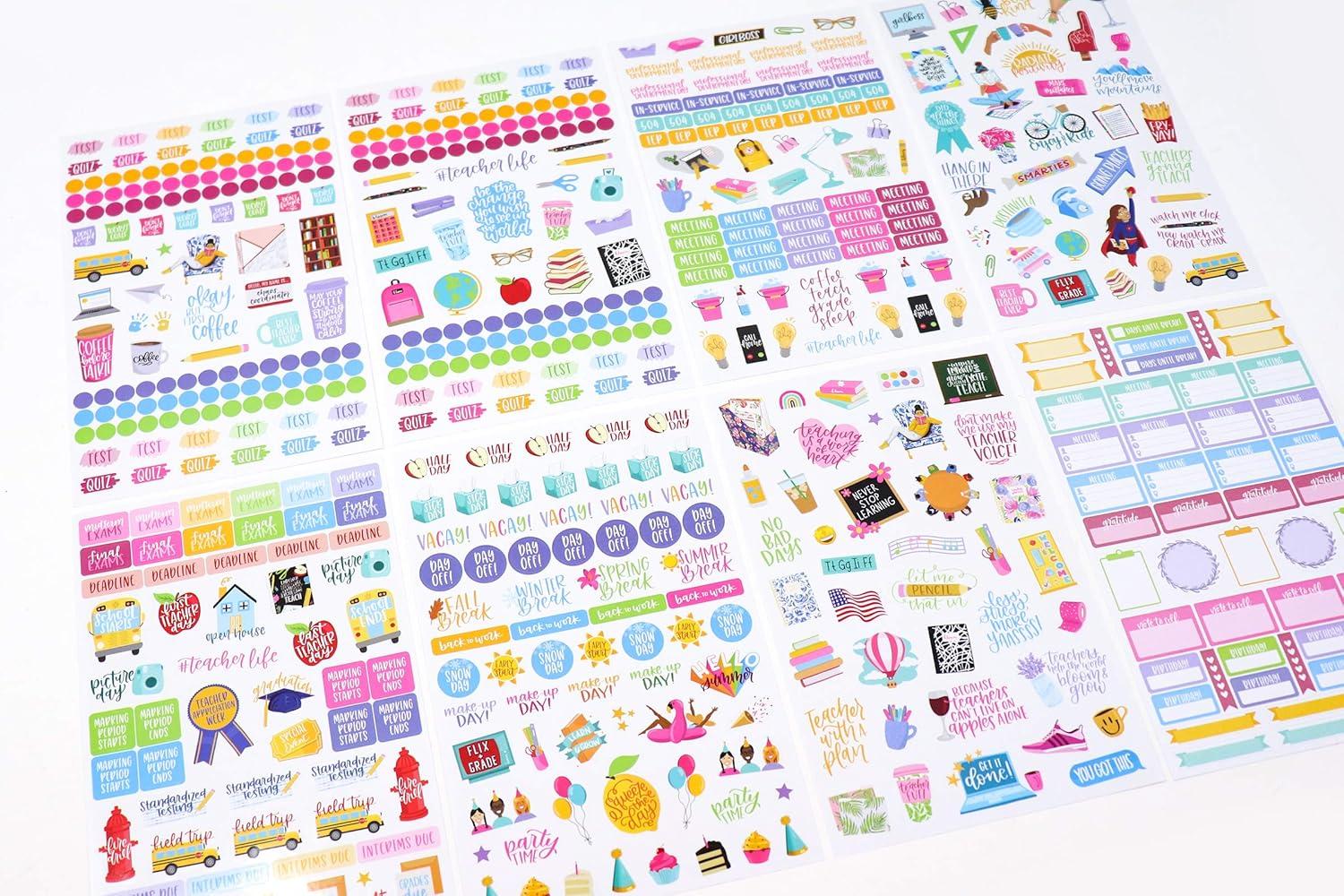 image:imagebloom daily planners Chalkboard Teacher Planner amp Sticker Pack Bundle Undated Academic Planner amp Organizer School Themed Sticker Pack Planning Set for Educators Homeschool