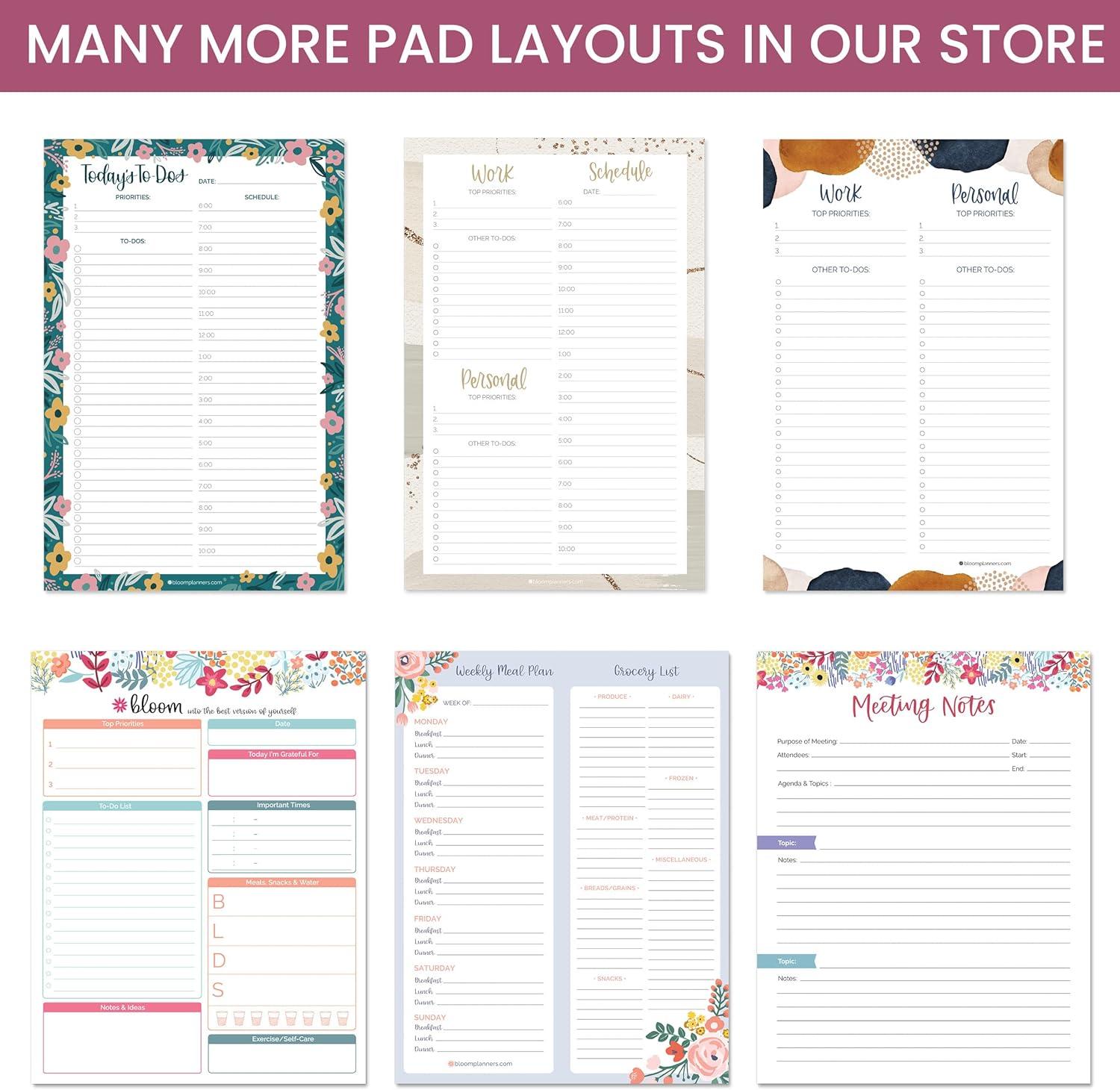 image:imagebloom daily planners Color Blocked Weekly To Do List Notepad with 80 Tear Off Sheets Undated Weekly Planner Pad for Work School Home 6 x 9 Rainbow Sorbet