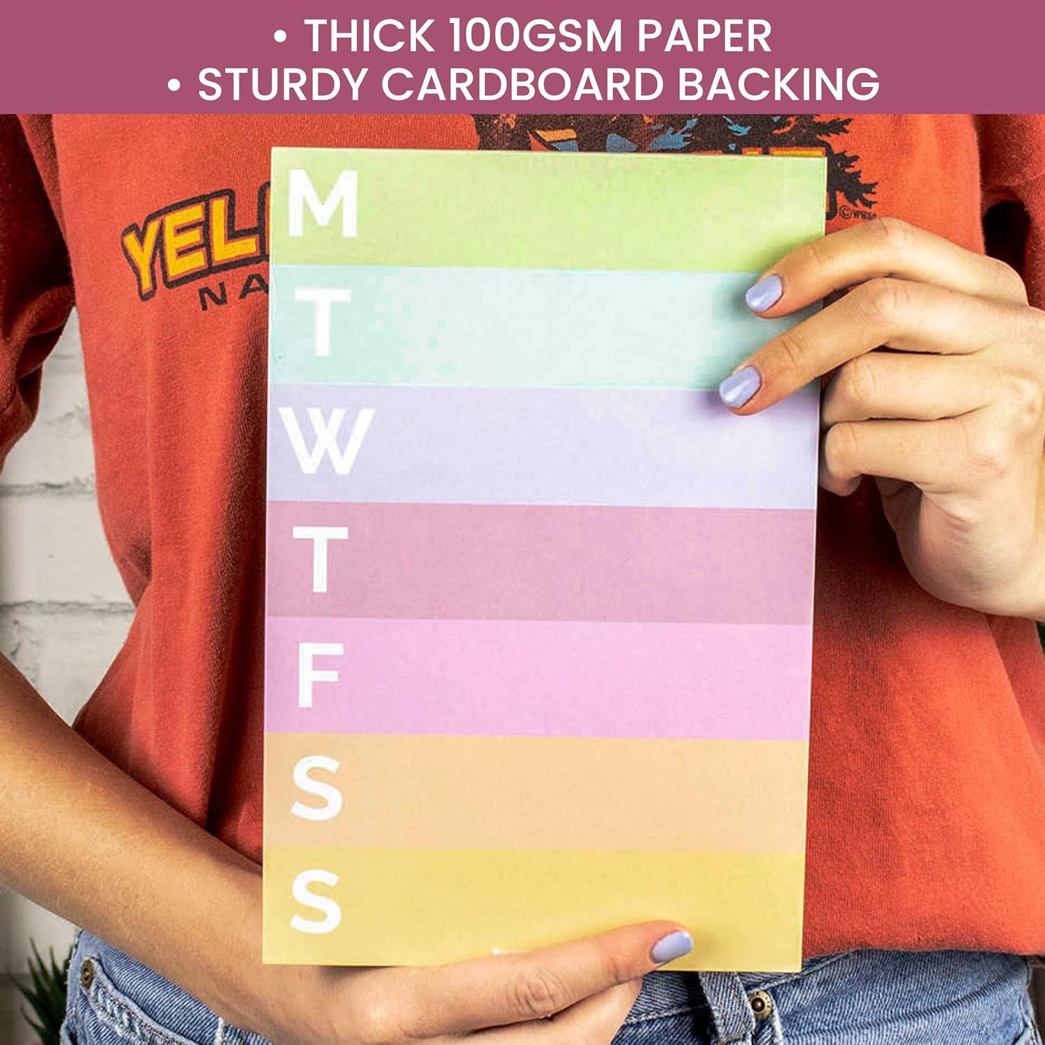 image:imagebloom daily planners Color Blocked Weekly To Do List Notepad with 80 Tear Off Sheets Undated Weekly Planner Pad for Work School Home 6 x 9 Rainbow Sorbet