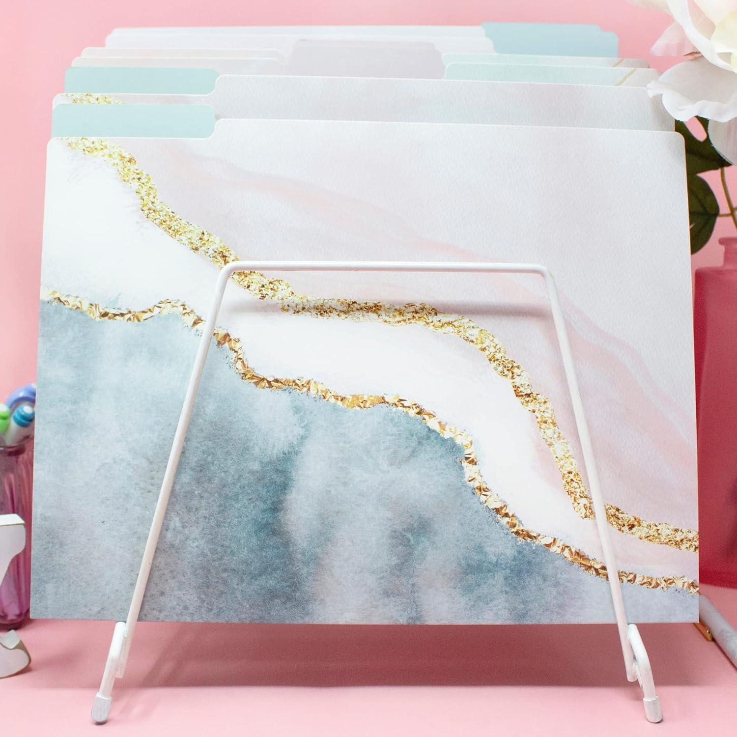 image:imagebloom daily planners Decorative File Folders Set of Six Letter Size 85 x 11 Organizers 13 Cut Tabs Assorted Floral Designs Garden PartyEthereal Marble